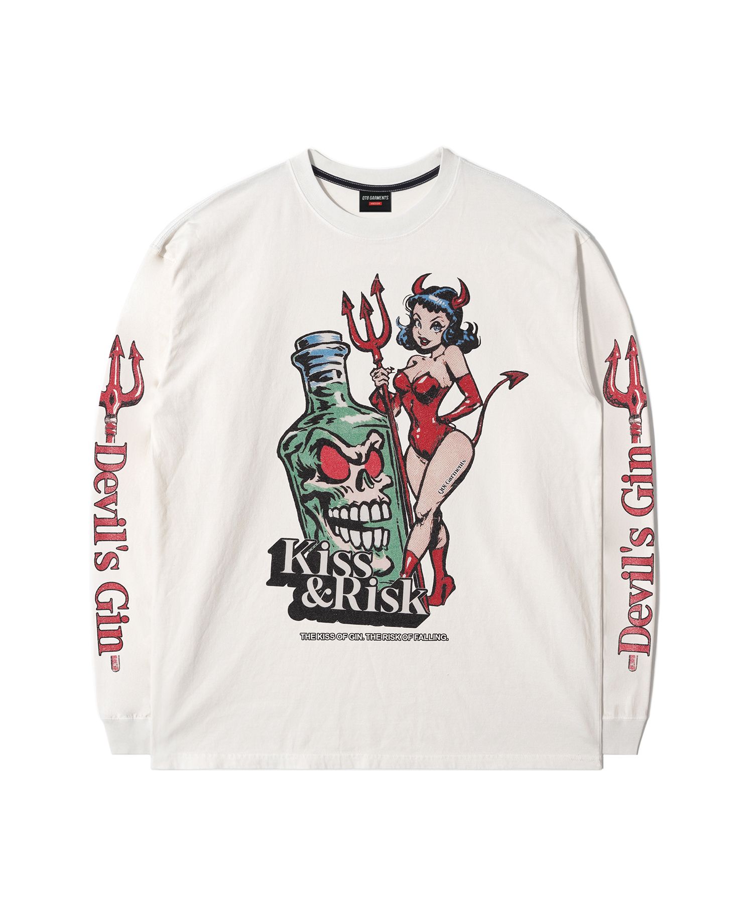 MUSINSA | QT8 GARMENTS RG Kiss & Risk Washed Long Sleeve (Ecru)