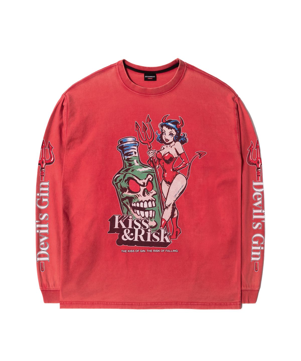 큐티에잇 가먼츠(QT8 GARMENTS) RG Kiss & Risk Washed Long Sleeve (Red)
