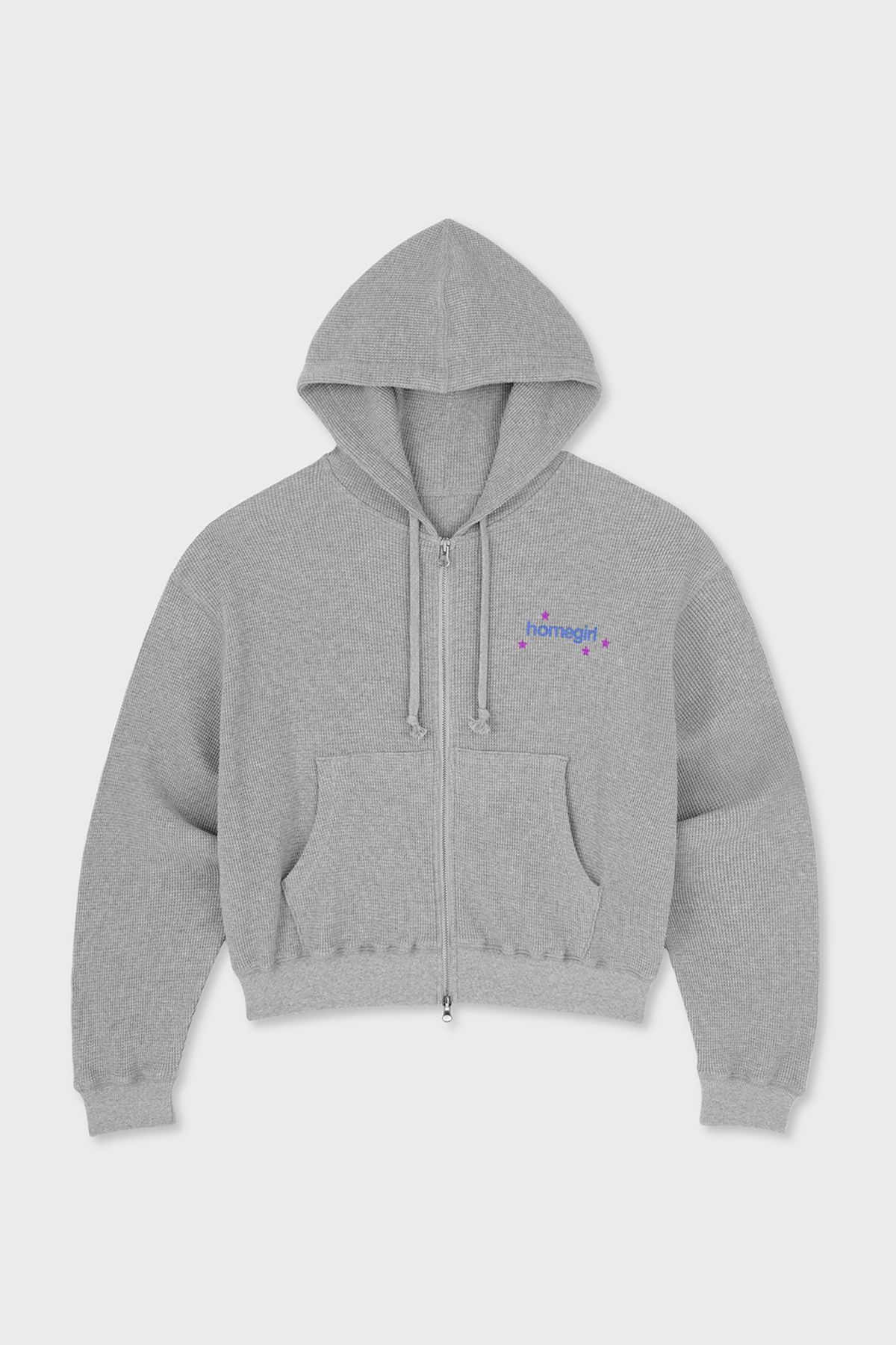 홈바디띵즈(HOMEBODY THINGS) HOMEGIRL WAFFLE ZIP-UP (GREY)