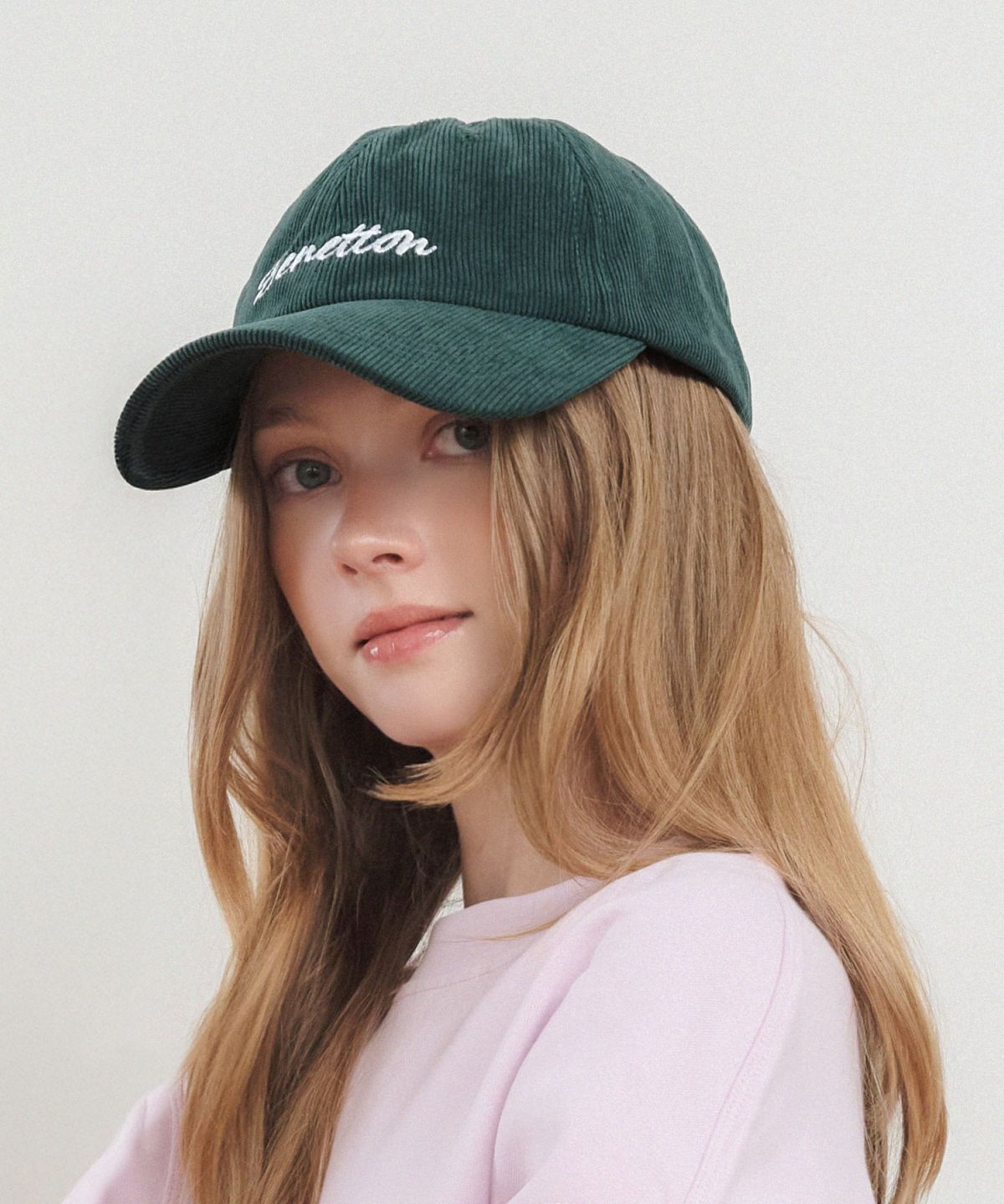베네통(BENETTON) 리브드 볼캡 그린