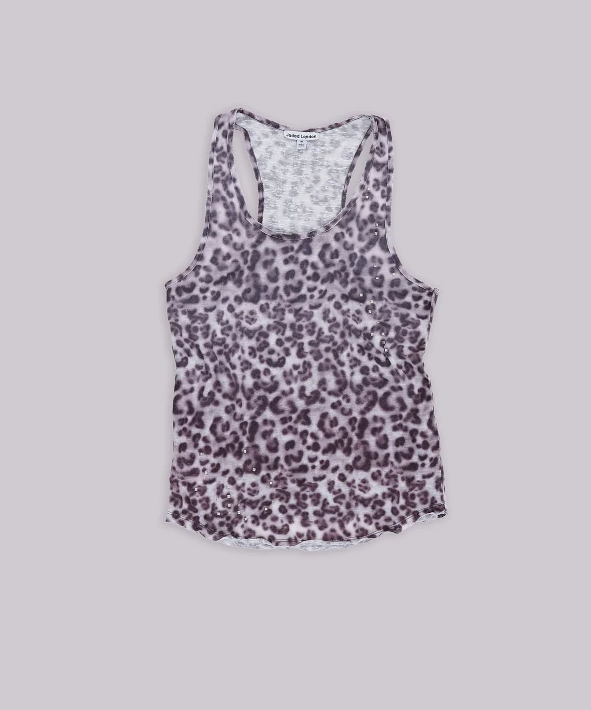제이디드 런던(JADED LONDON) (U) 그레이 레오파드 스터드 탱크 에스비 멀티 GREY LEOPARD STUD TANK SB MULTI