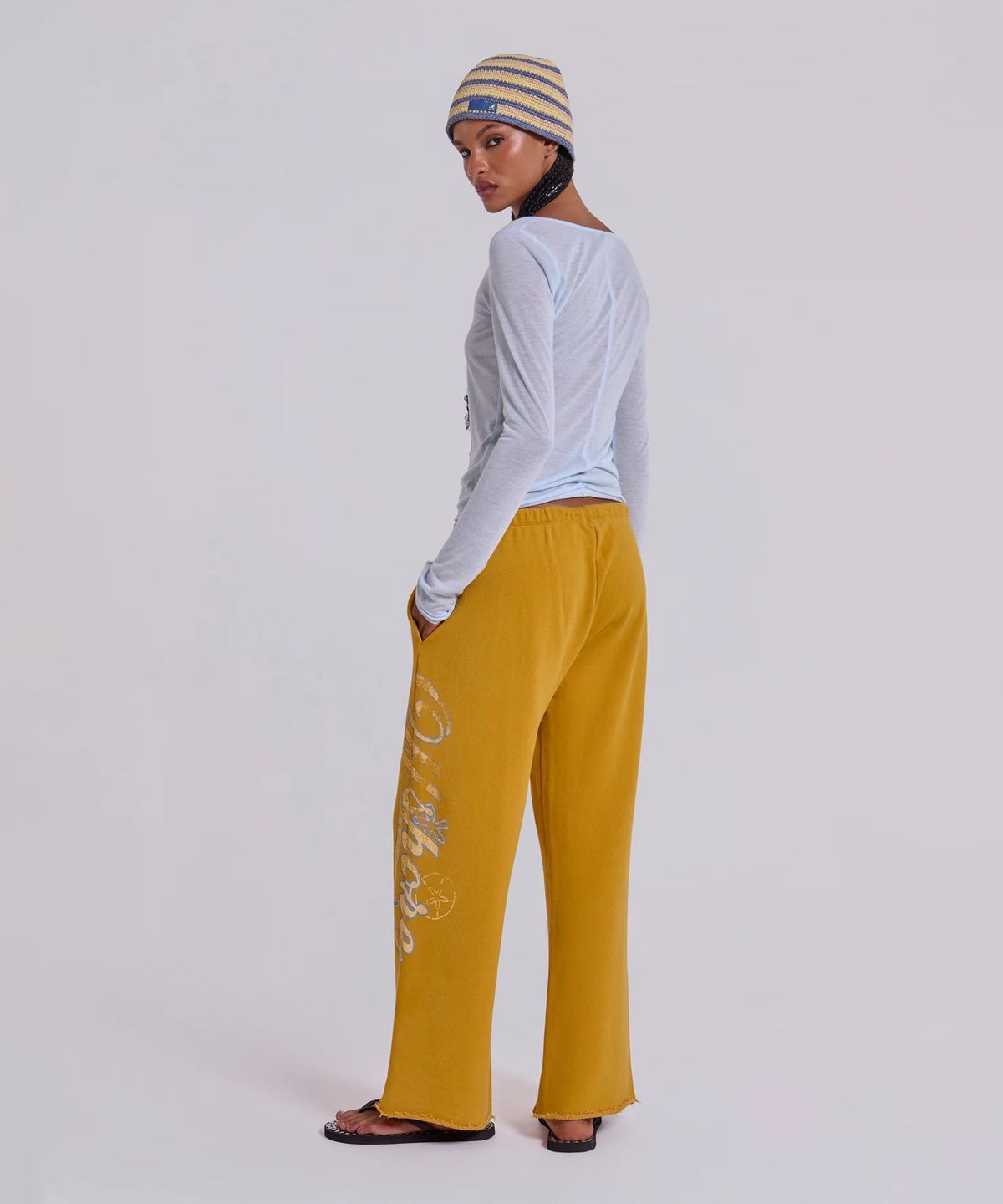 제이디드 런던(JADED LONDON) (W) 컷 오프 스트레이트 레그 조거 옐로우 CUT OFF STRAIGHT LEG JOGGER YELLOW