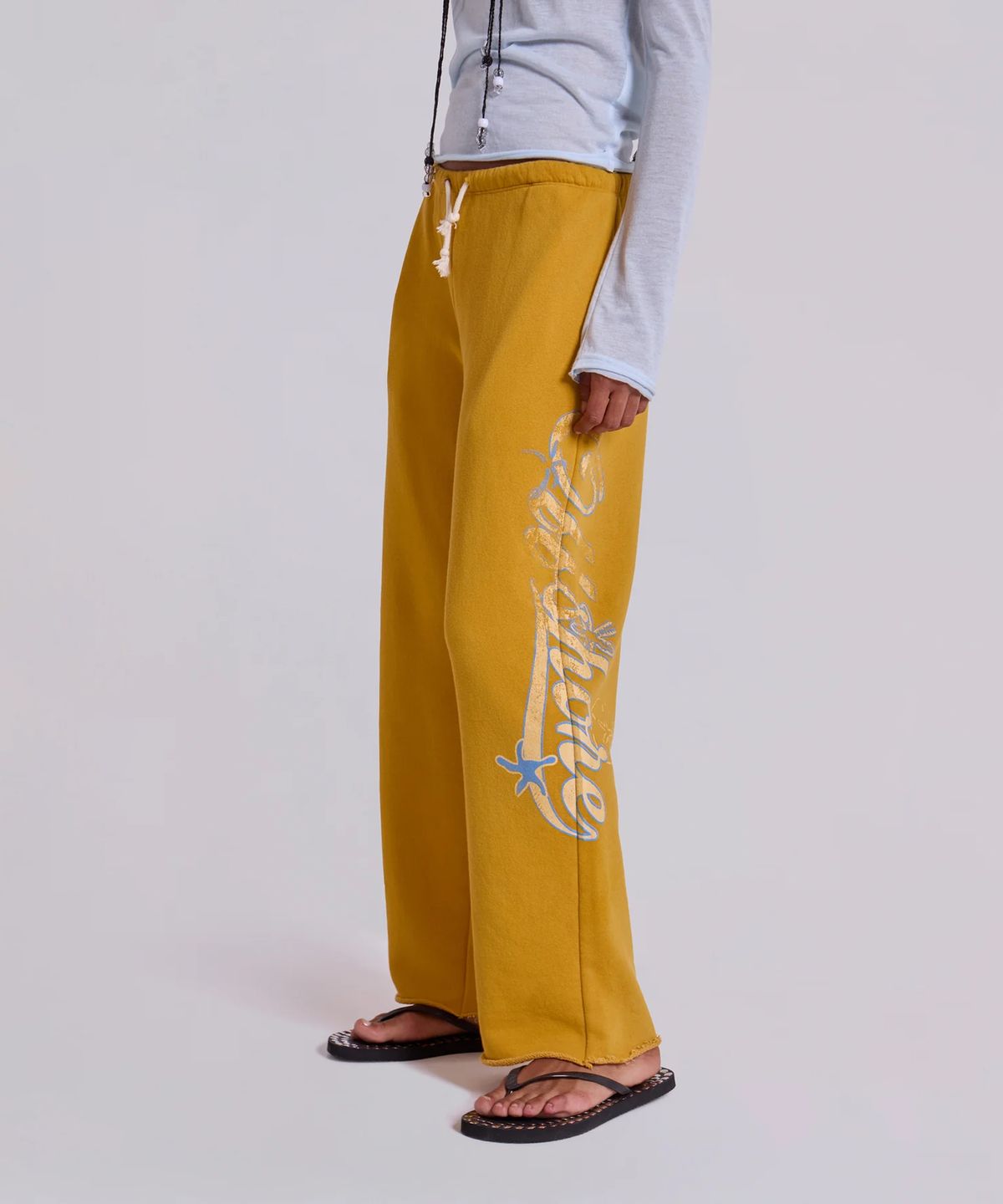 제이디드 런던(JADED LONDON) (W) 컷 오프 스트레이트 레그 조거 옐로우 CUT OFF STRAIGHT LEG JOGGER YELLOW