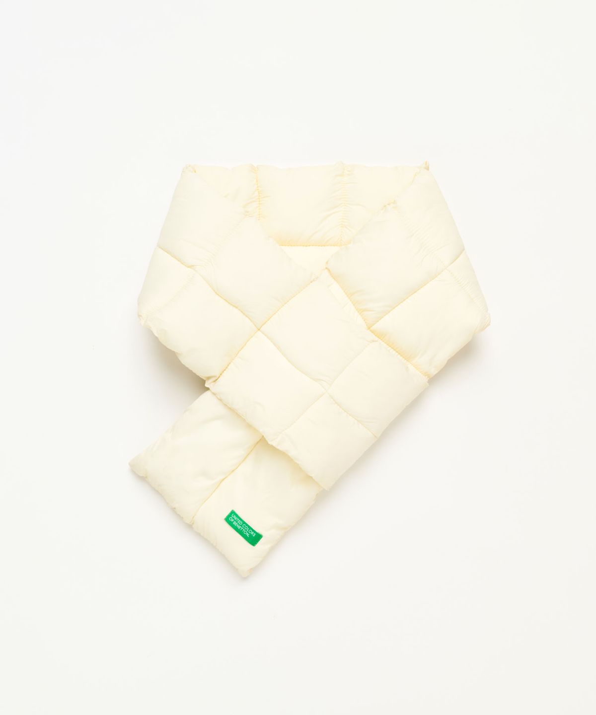 베네통(BENETTON) 비비드 폴딩 패딩 머플러 아이보리
