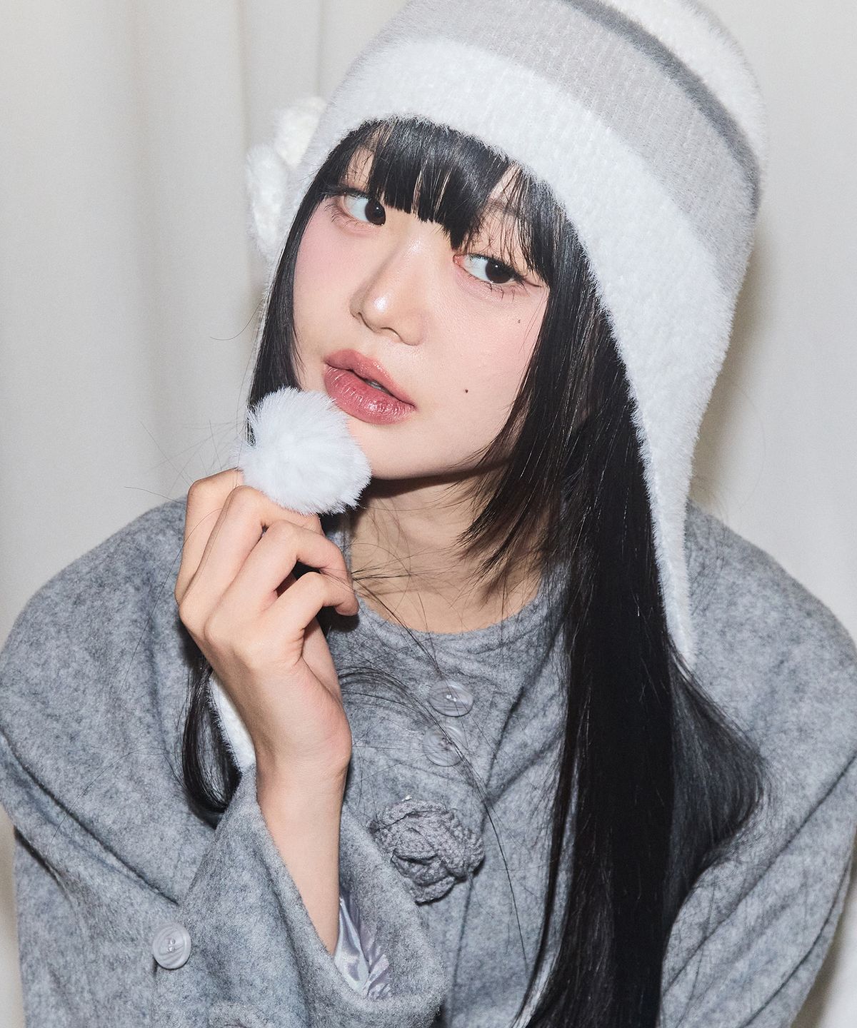 일리고(ILLIGO) 플레르 이어플랩 비니 아이보리