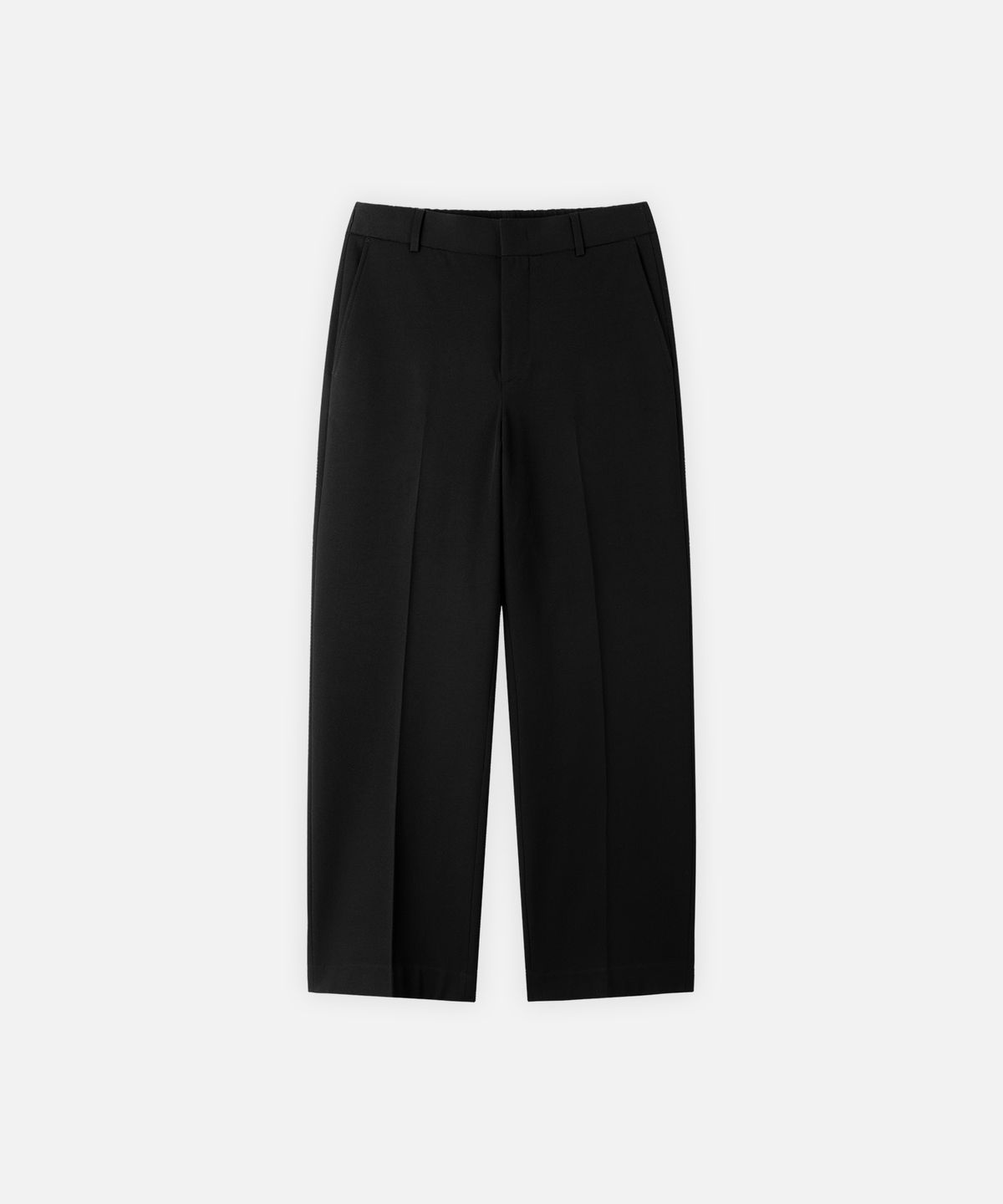 드로우핏(DRAW FIT) 기모 밴딩 와이드 슬랙스 [BRUSHED BLACK]