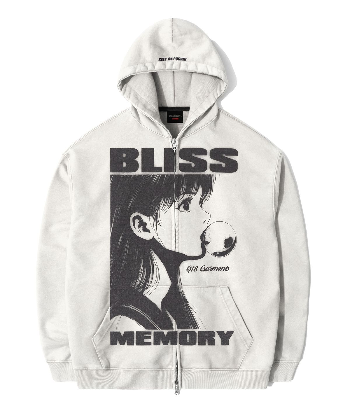 큐티에잇 가먼츠(QT8 GARMENTS) RG Bliss Washed Zip-up hoodie (Ecru)