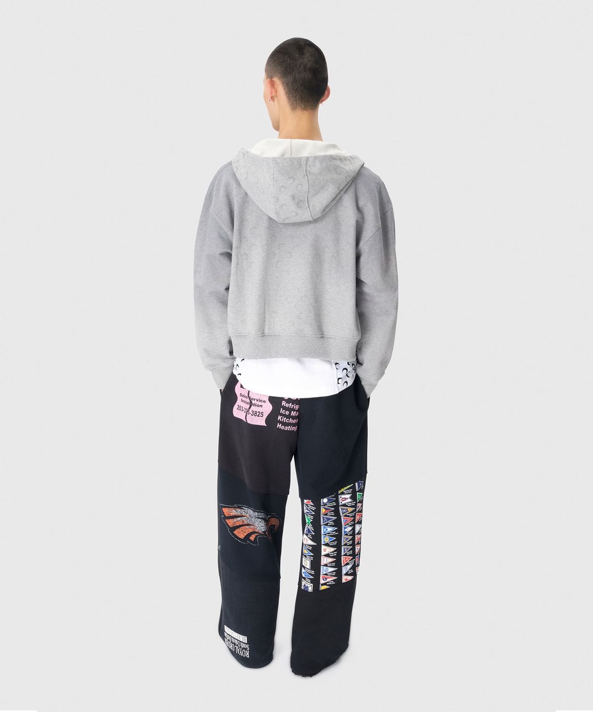 마린 세르(MARINE SERRE) (U) 페이디드 문 플리스 집 후디 다크 그레이 FADED MOON FLEECE ZIPPED HOODIE GR90 DARK GREY