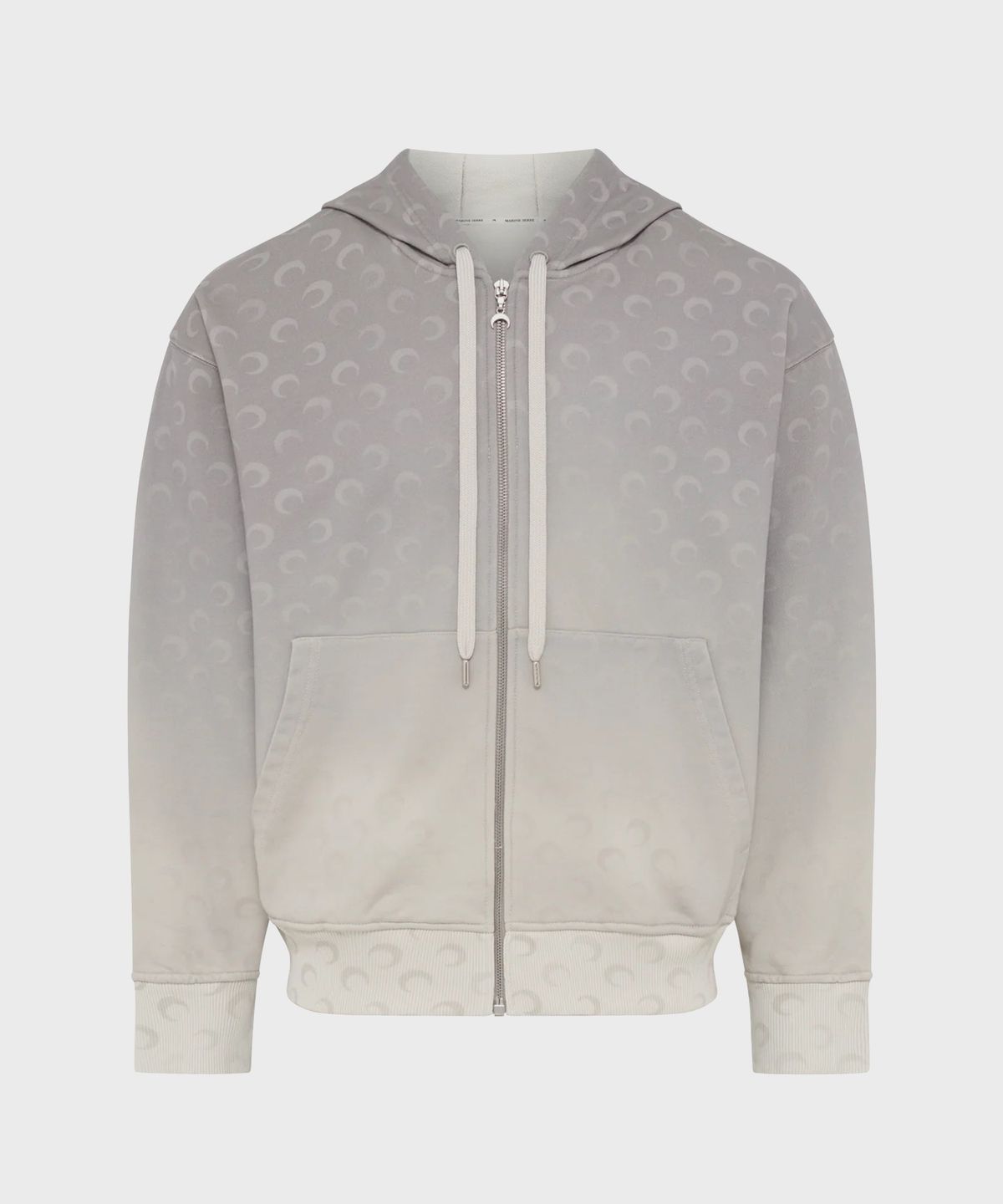 마린 세르(MARINE SERRE) (U) 페이디드 문 플리스 집 후디 다크 그레이 FADED MOON FLEECE ZIPPED HOODIE GR90 DARK GREY