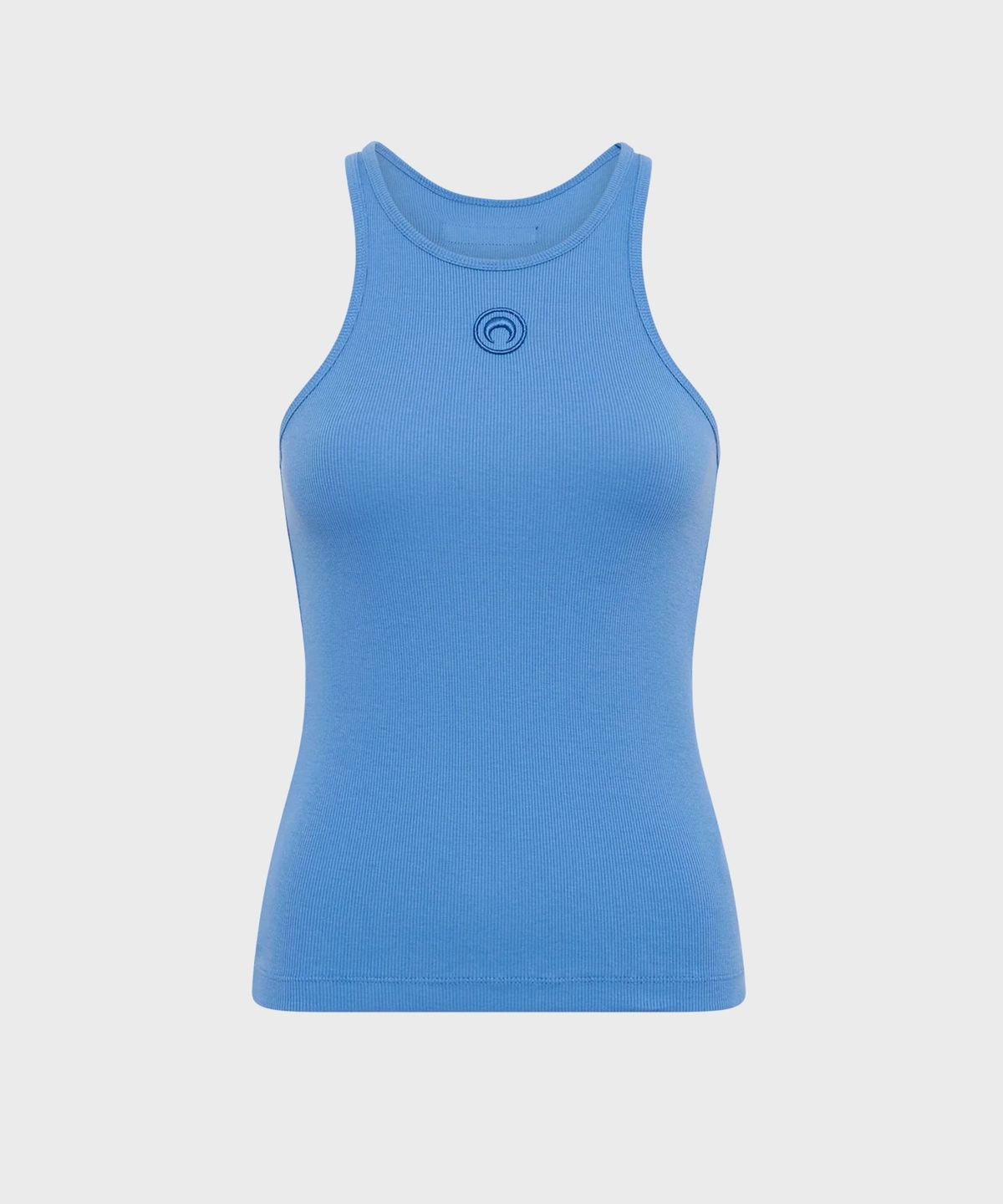 마린 세르(MARINE SERRE) (W) 문 로고 리브드 저지 탱크 탑 블루 MOON LOGO RIBBED JERSEY TANK TOP BB01 BLUE BONNET