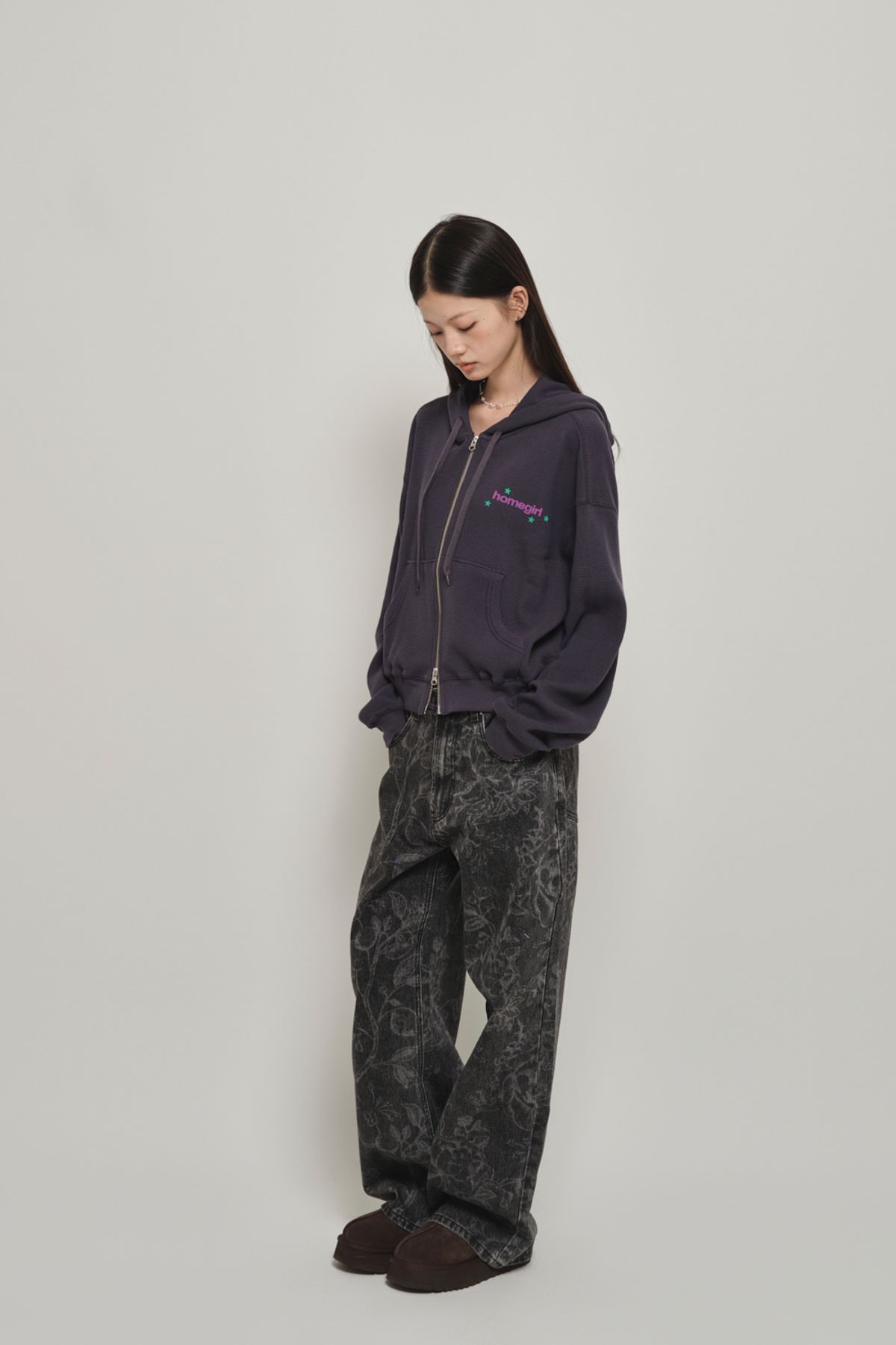 홈바디띵즈(HOMEBODY THINGS) FLORAL WASHED WIDE DENIM
