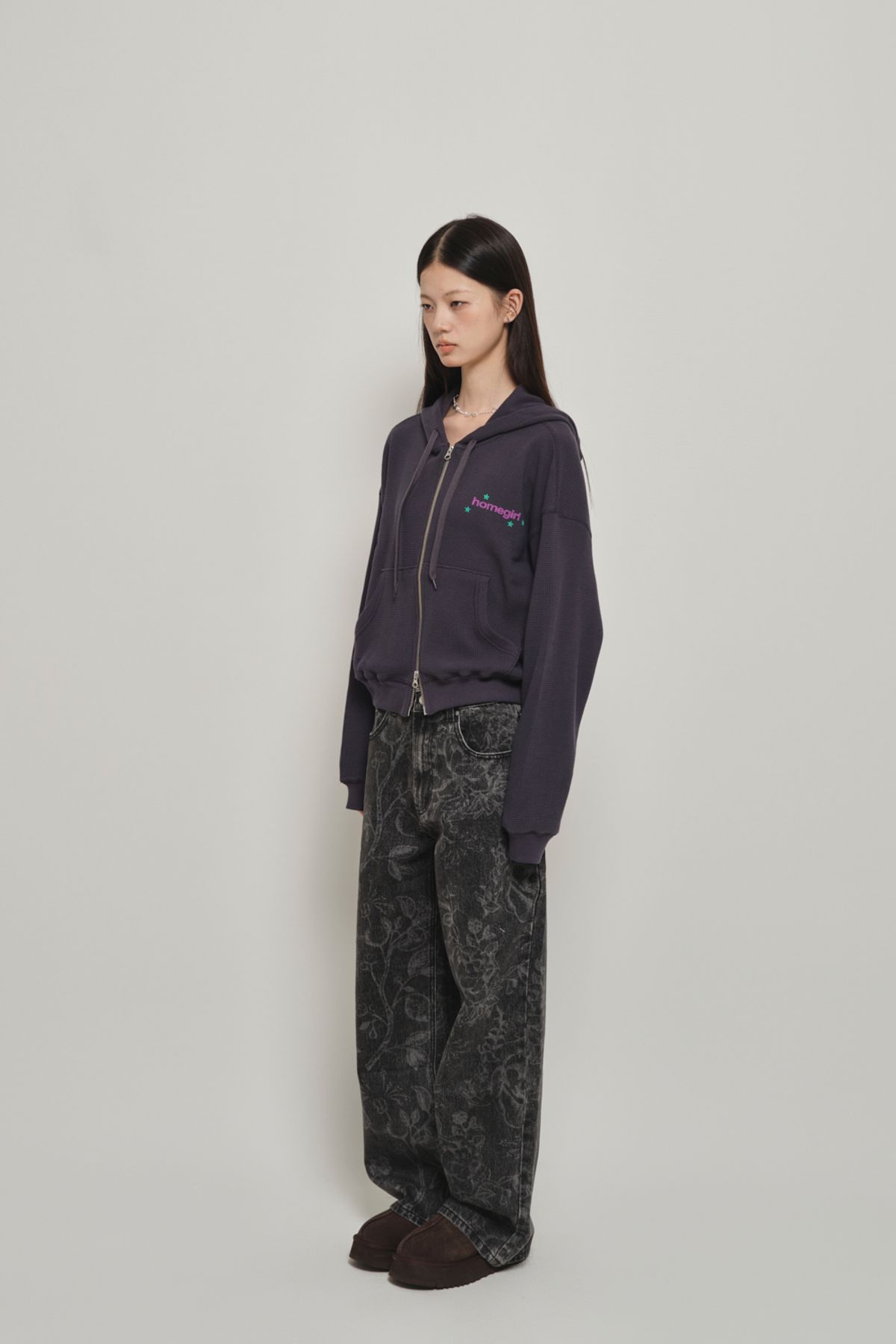 홈바디띵즈(HOMEBODY THINGS) FLORAL WASHED WIDE DENIM
