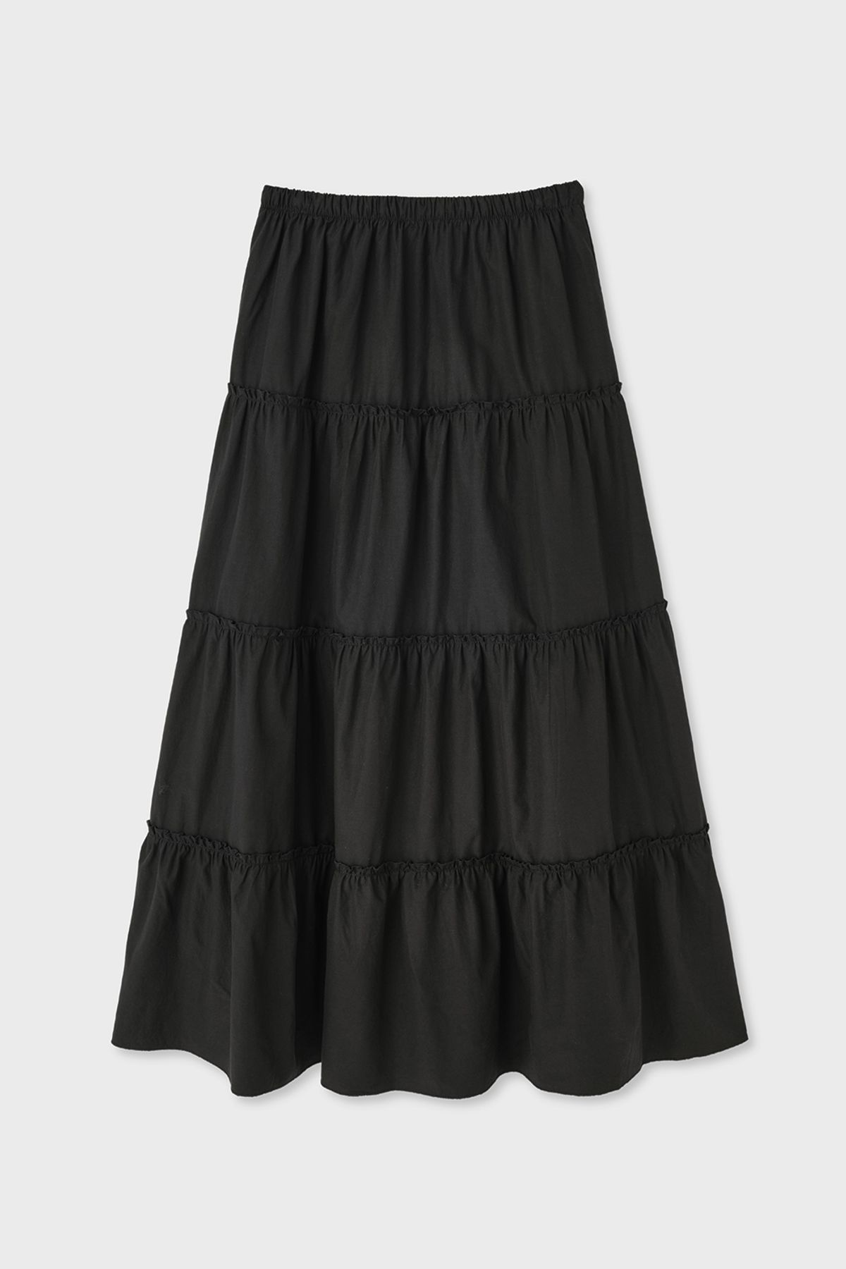 홈바디띵즈(HOMEBODY THINGS) Maxi Shirring Flare Skirt (BLACK)