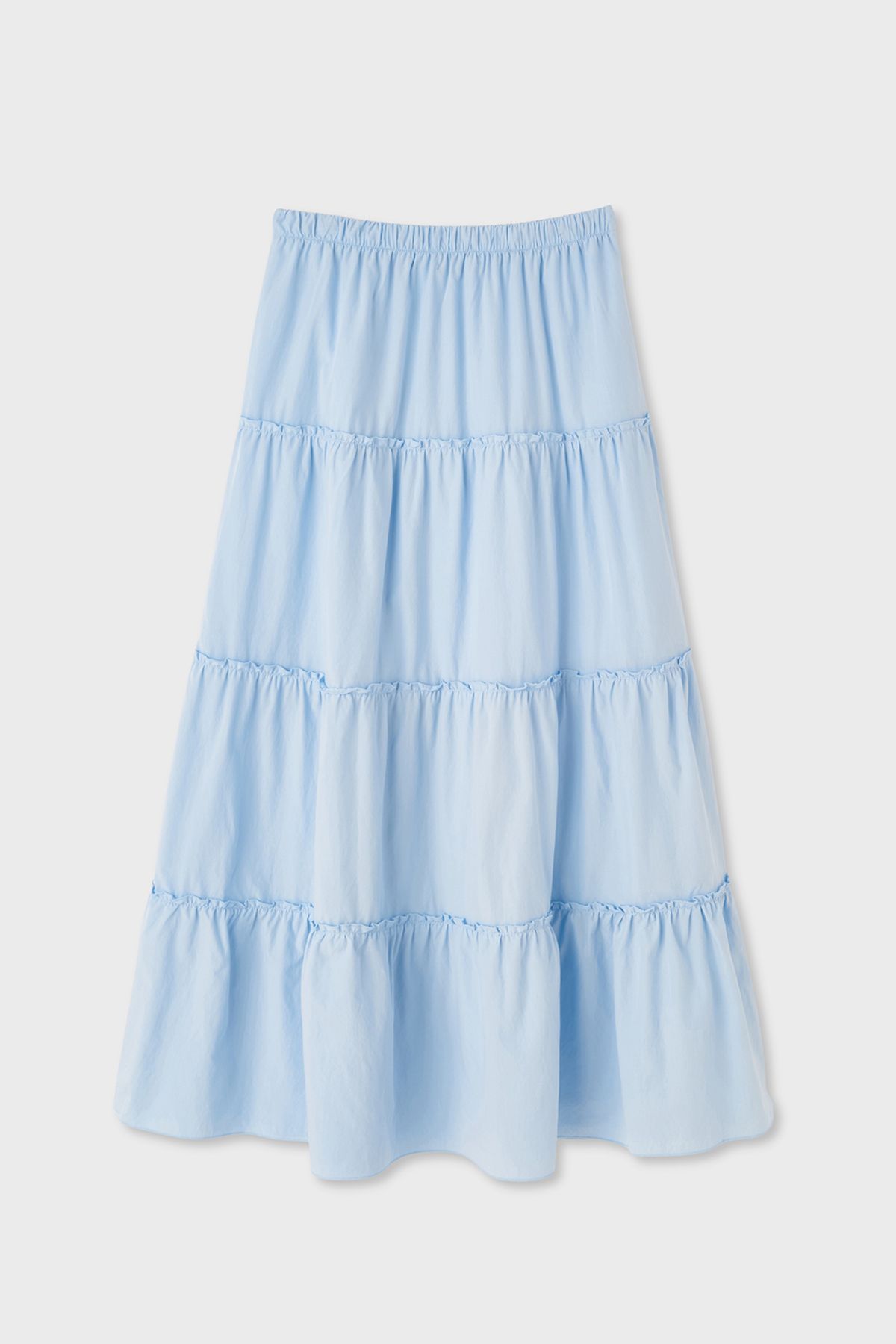 홈바디띵즈(HOMEBODY THINGS) Maxi Shirring Flare Skirt (SKY BLUE)