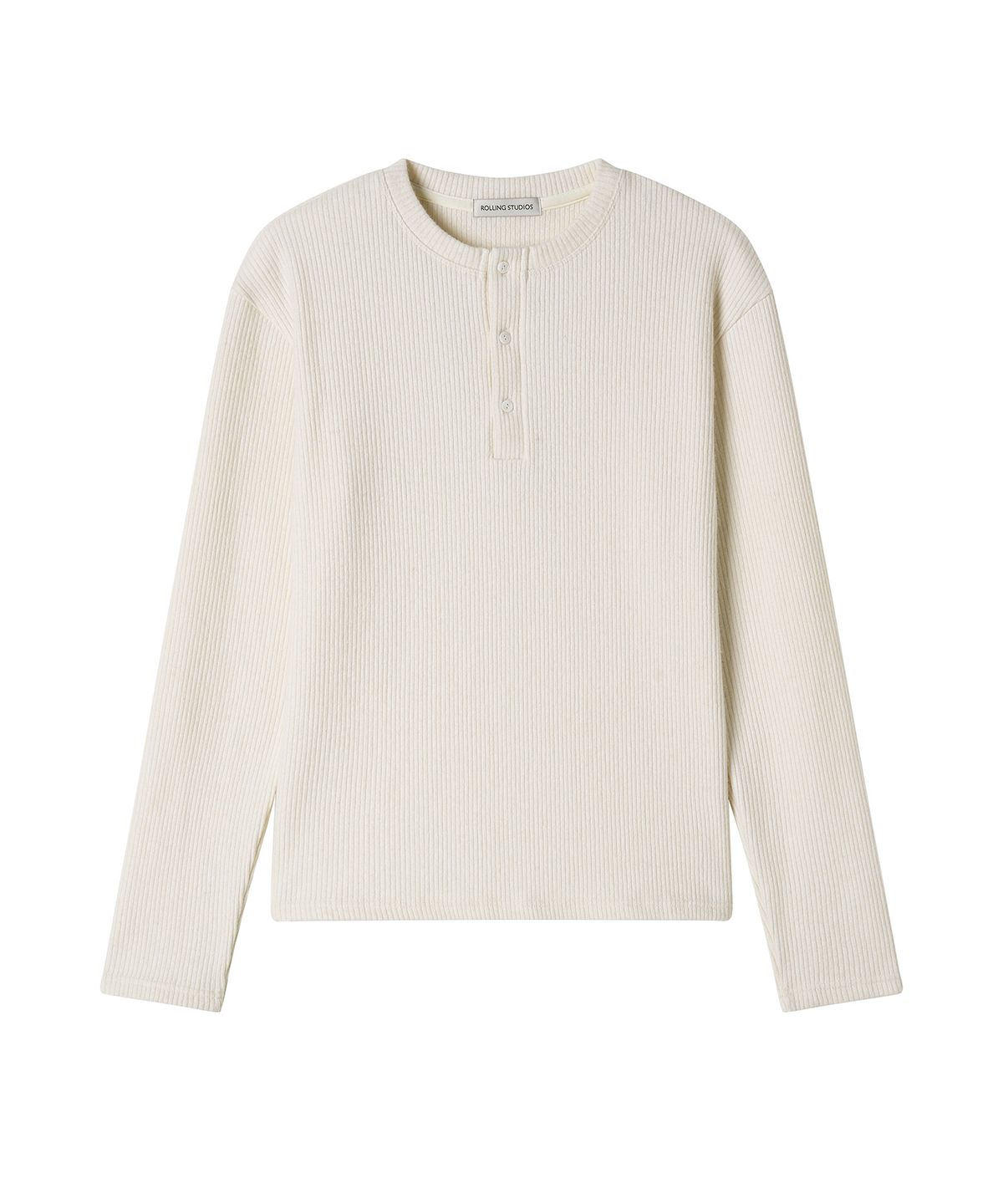 롤링스튜디오(ROLLINGSTUDIOS) WOOL HENLEY LONG SLEEVE WHITE