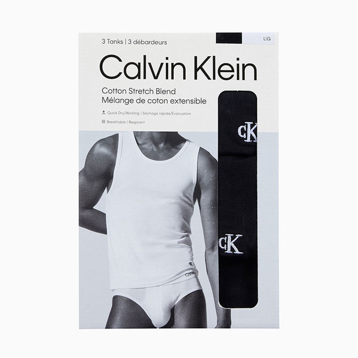캘빈클라인 언더웨어(CALVIN KLEIN UNDERWEAR) 남성 코튼 스트레치 슬립 탱크 3PK_NB4184UB1