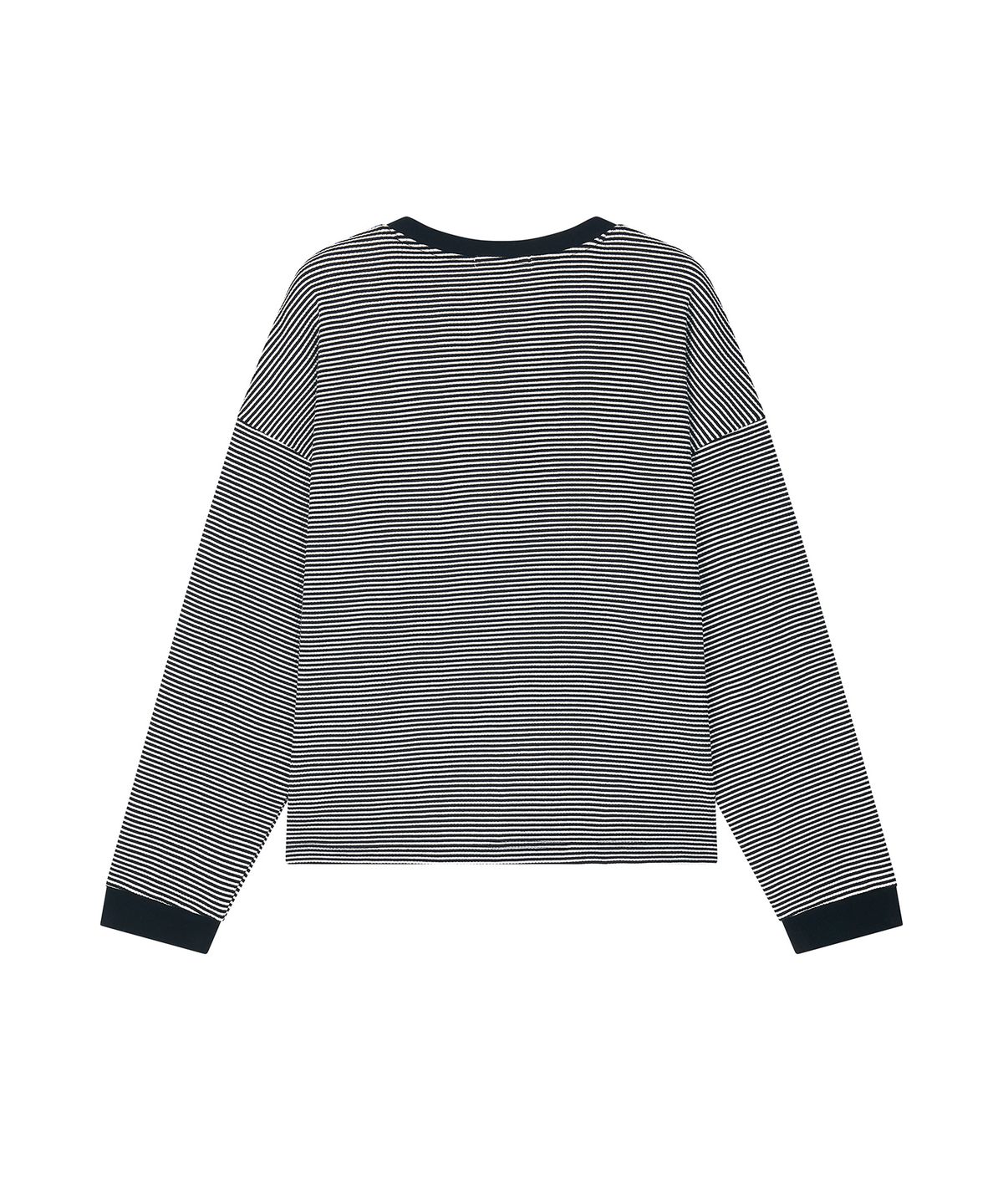 롤링스튜디오(ROLLINGSTUDIOS) DROP SHOULDER COTTON STRIPED T-SHIRT BLACK