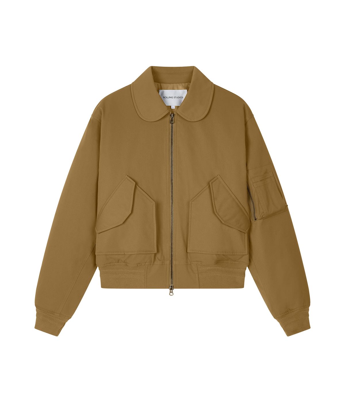롤링스튜디오(ROLLINGSTUDIOS) PADDED CROPPED BOMBER JACKET TOBACCO BROWN
