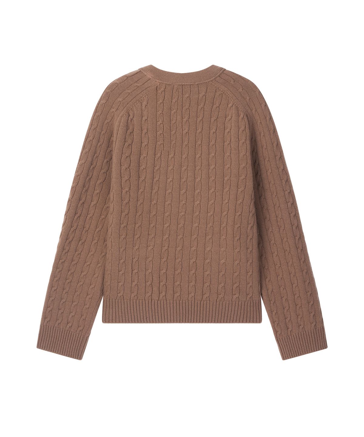 롤링스튜디오(ROLLINGSTUDIOS) MERINO WOOL CABLE KNIT CARDIGAN TOBACCO BROWN