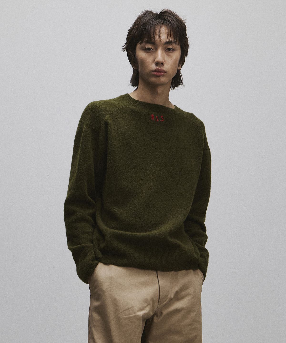 롤링스튜디오(ROLLINGSTUDIOS) YAK WOOL SWEATER DEEP OLIVE