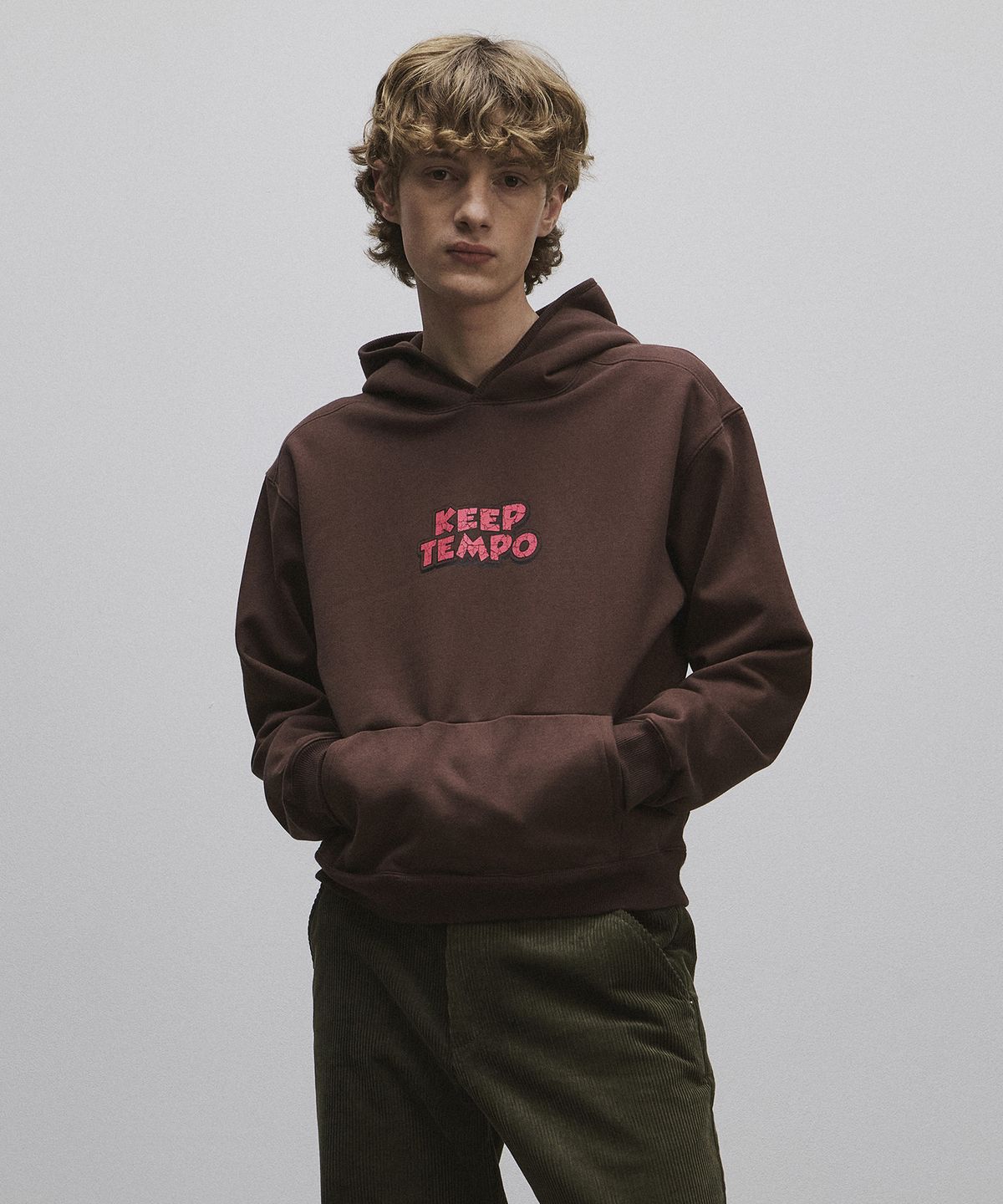 롤링스튜디오(ROLLINGSTUDIOS) SOFT COTTON HOODIE DARK BROWN