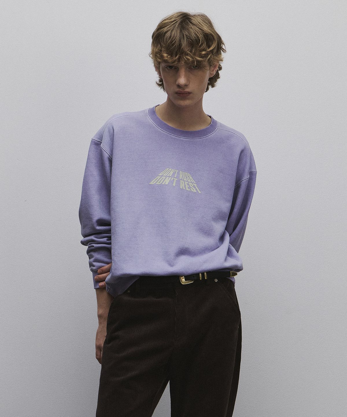 롤링스튜디오(ROLLINGSTUDIOS) GARMENT WASHED SWEATSHIRT LILAC