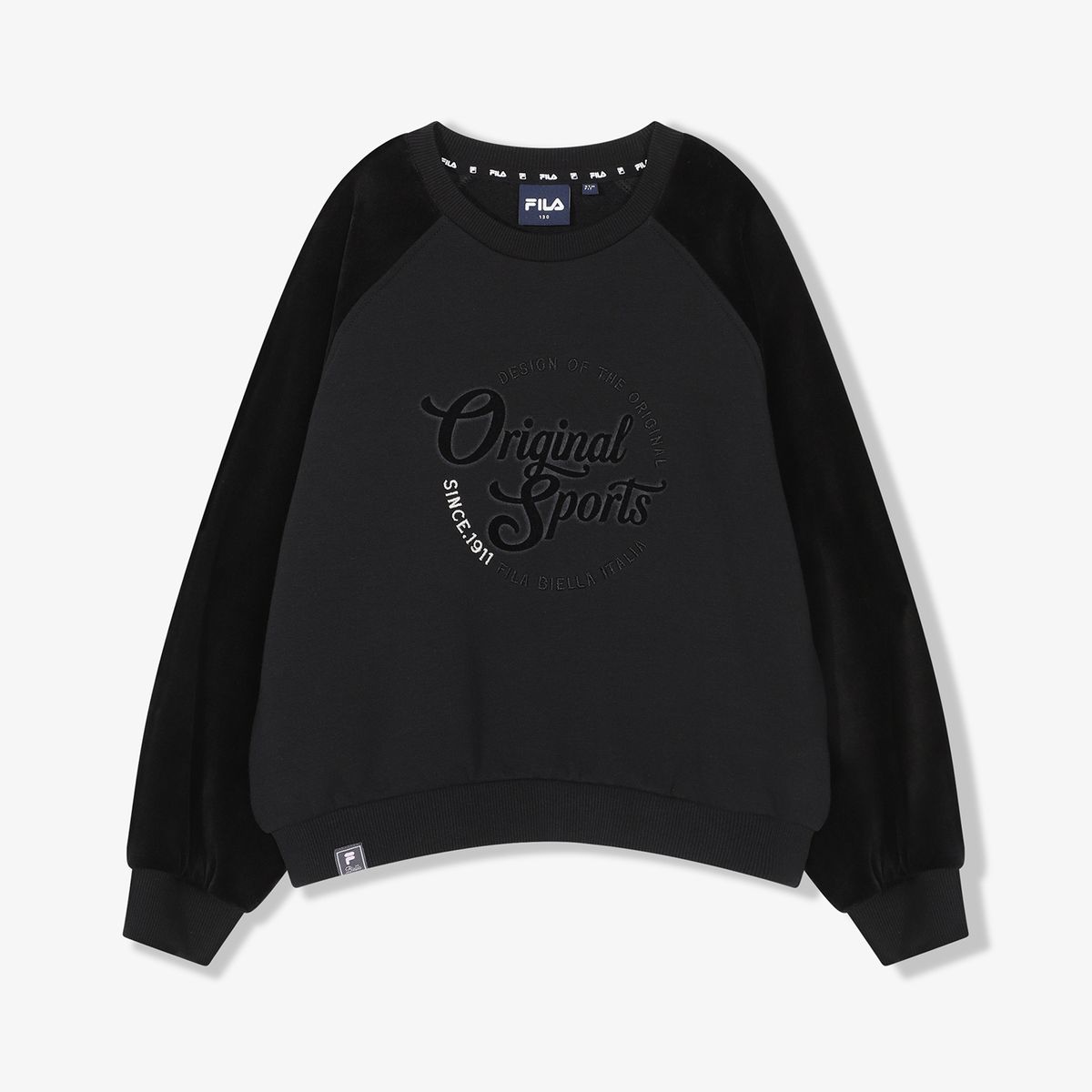 휠라 키즈(FILA KIDS) 여아 라글란 배색 맨투맨