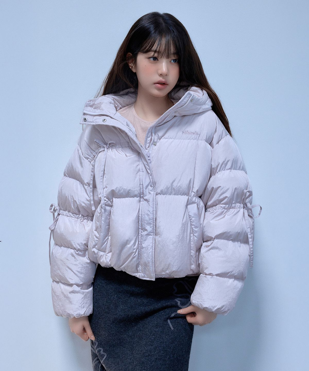 로라로라(ROLAROLA) RIBBON DOWN SHORT PADDING LAVENDER