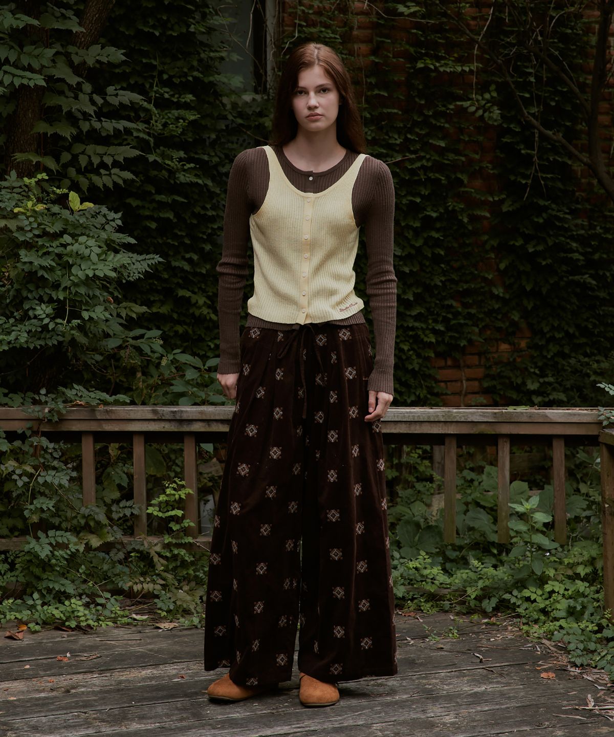 스튜디오앤파르크(STUDIO&PARC) Ethnic Corduroy Wide Pants_Brown