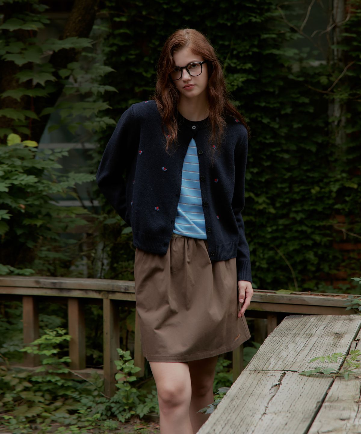 스튜디오앤파르크(STUDIO&PARC) Contrast Waist Skirt with Inner Shorts_Brown