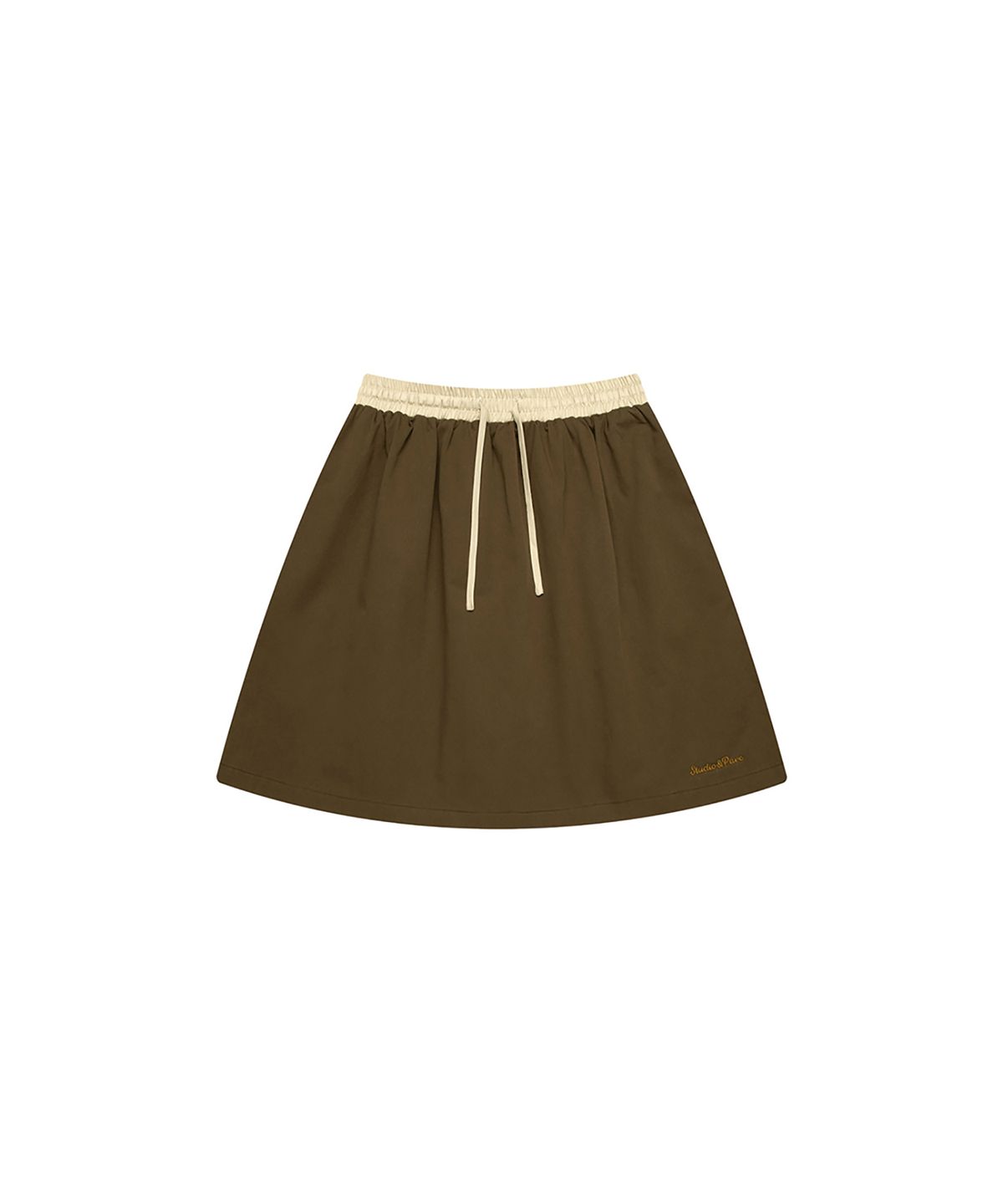 스튜디오앤파르크(STUDIO&PARC) Contrast Waist Skirt with Inner Shorts_Brown
