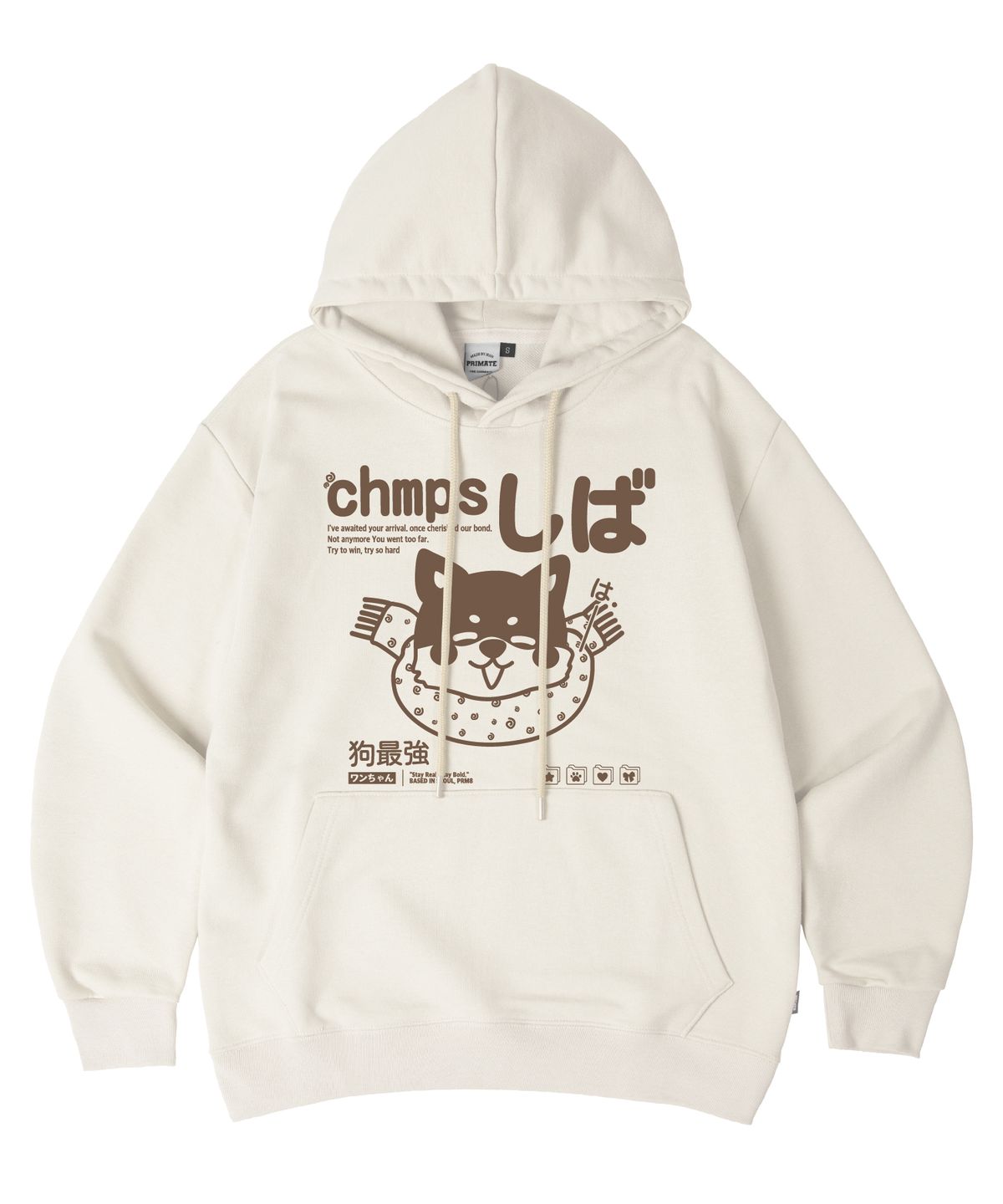 본챔스(BORN CHAMPS) [8 COLORS] CHMPS SHIBA 오버핏 후드 티셔츠 B25FT04 [기모/NO기모]