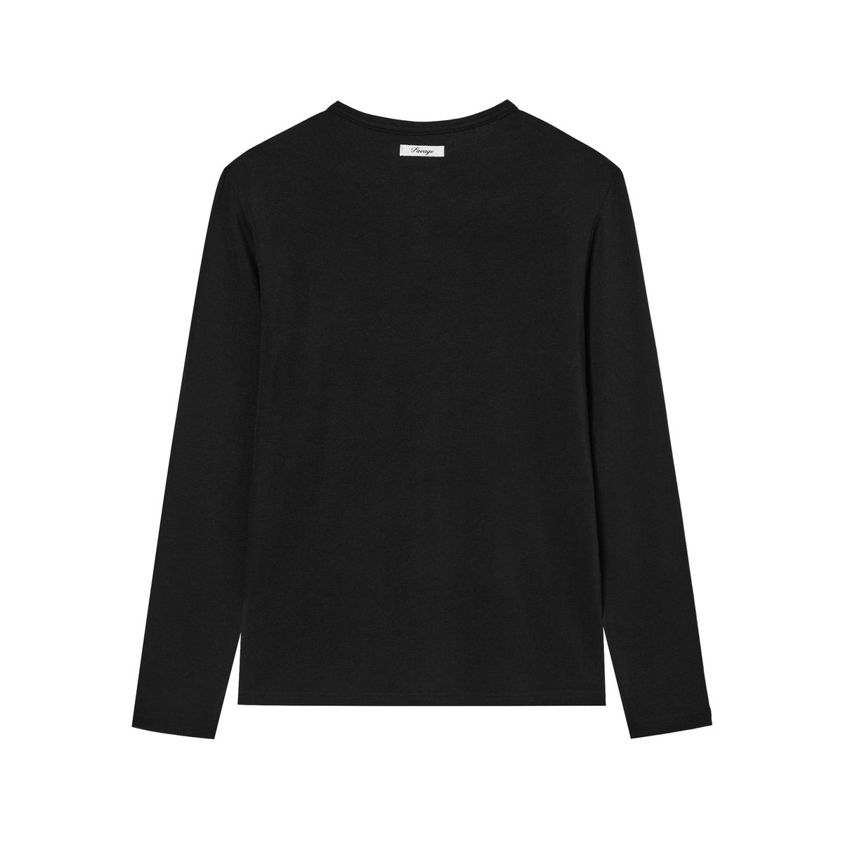 세비지(SAVAGE) Wool Crewneck Jersey Long Sleeve - Black