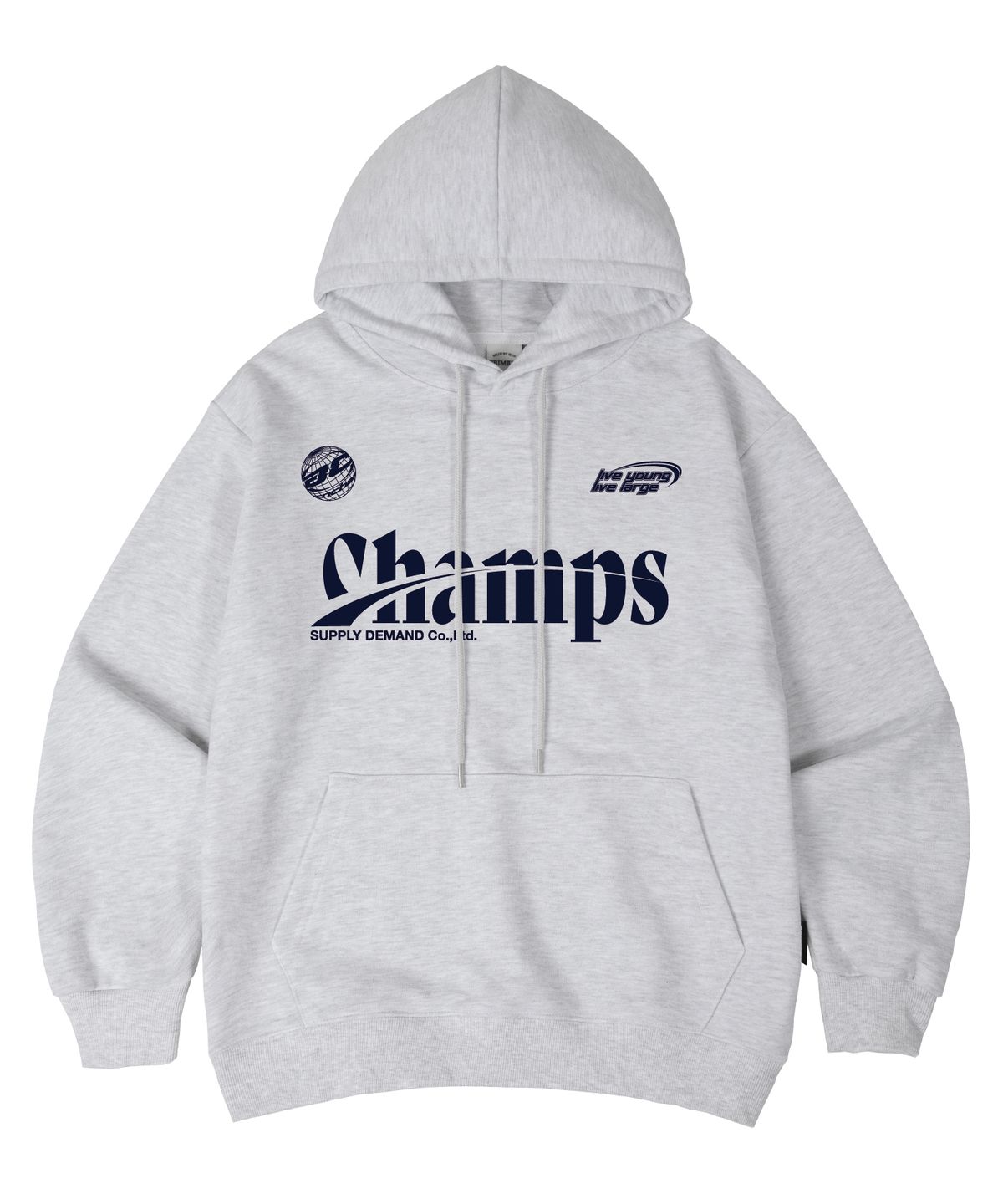본챔스(BORN CHAMPS) [7 COLORS] CHMPS SPORTY LOGO 오버핏 후드 티셔츠 B25FT05 [기모/NO기모]