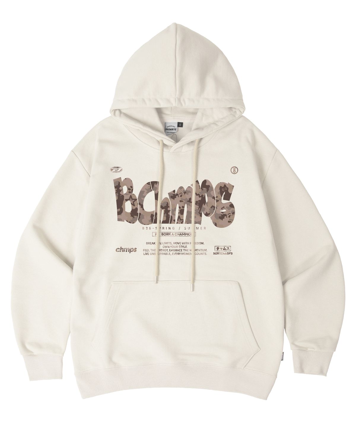 본챔스(BORN CHAMPS) [9 COLORS] BOLD MOTION CAMO 오버핏 후드 티셔츠 B25FT06 [기모/NO기모]
