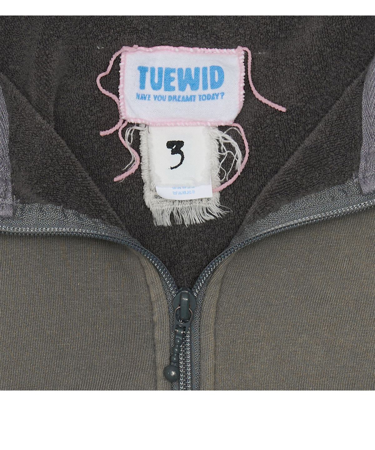 투위드(TUEWID) slouchy half-zip up in bleached gray