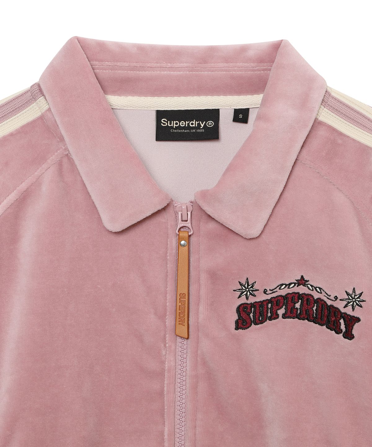 슈퍼드라이(SUPERDRY) W 벨로아 트랙 집업 자켓 다크핑크