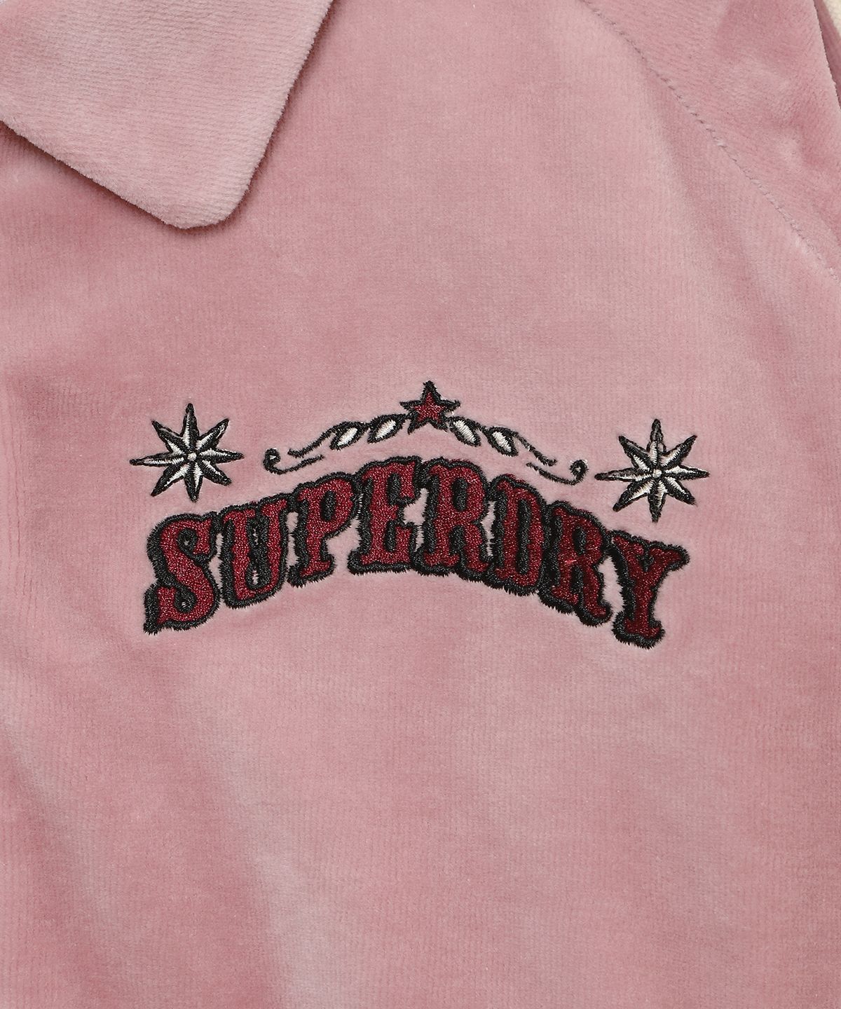 슈퍼드라이(SUPERDRY) W 벨로아 트랙 집업 자켓 다크핑크