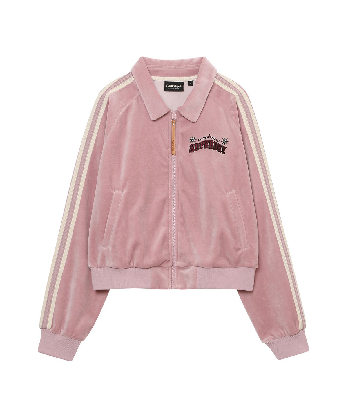 슈퍼드라이(SUPERDRY) W 벨로아 트랙 집업 자켓 다크핑크