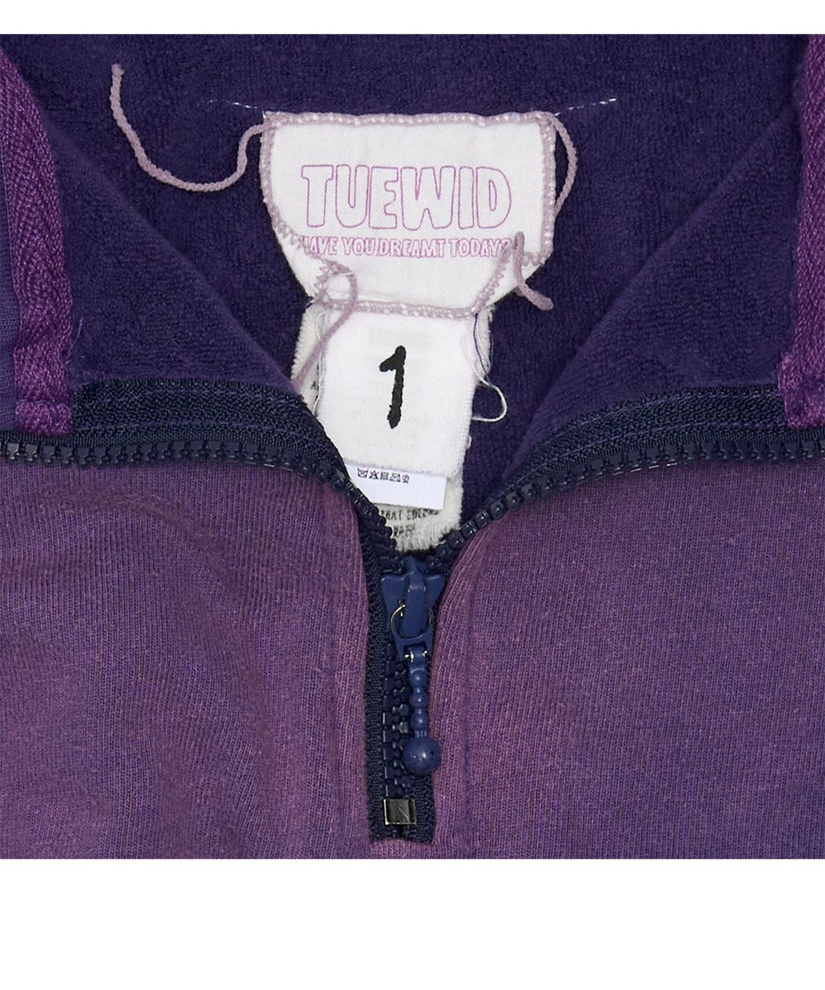 투위드(TUEWID) slouchy half-zip up in bleached purple