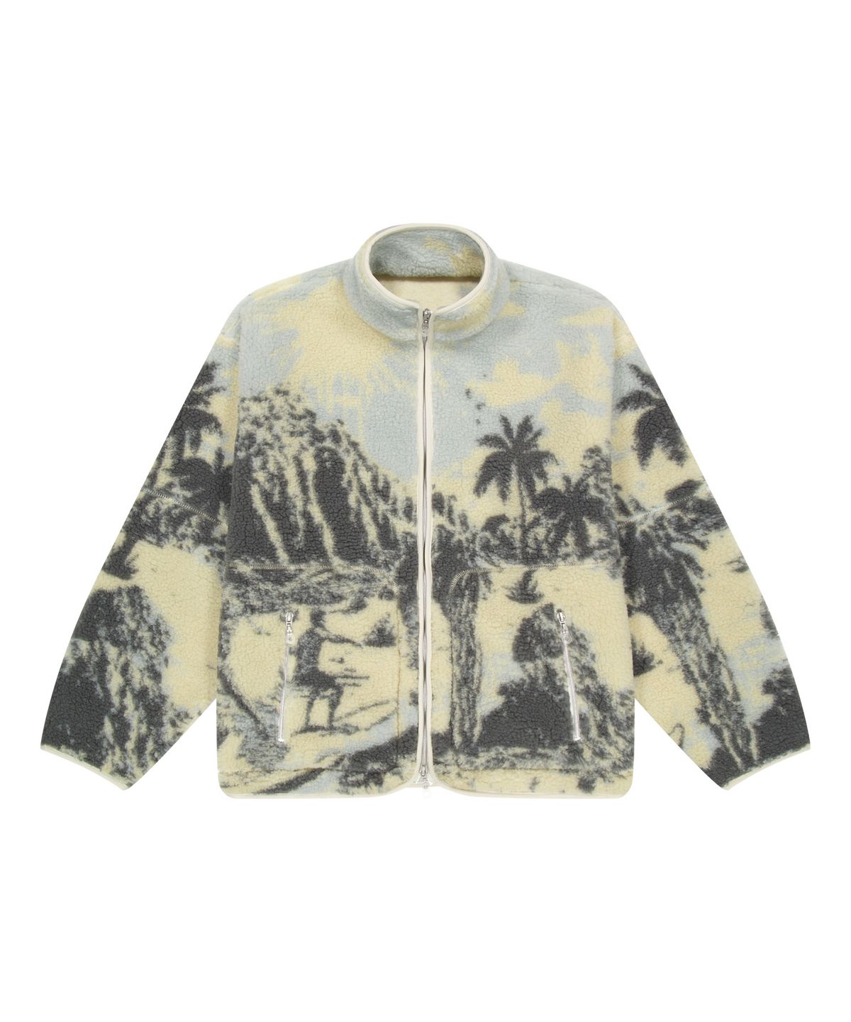 투위드(TUEWID) PALM TREE fleece in powder blue/cream