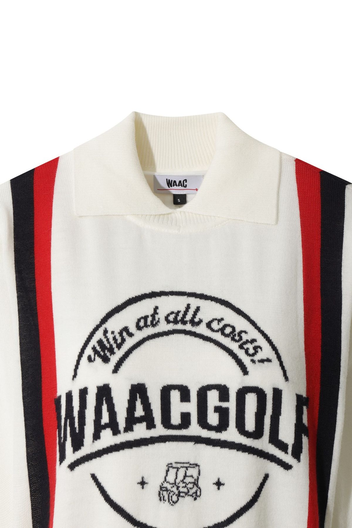 왁(WAAC) Women Cashfeel Stripe Collar Sweater WWWAW25703IVX