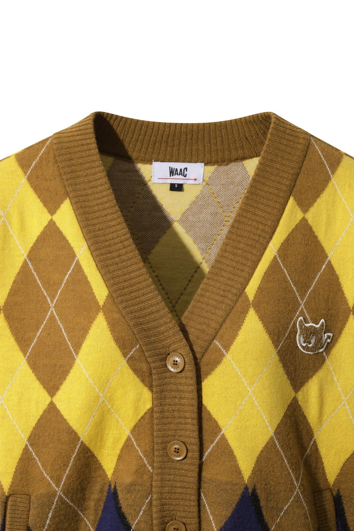 왁(WAAC) Women Argyle Knit Cardigan WWWAW25708YEX