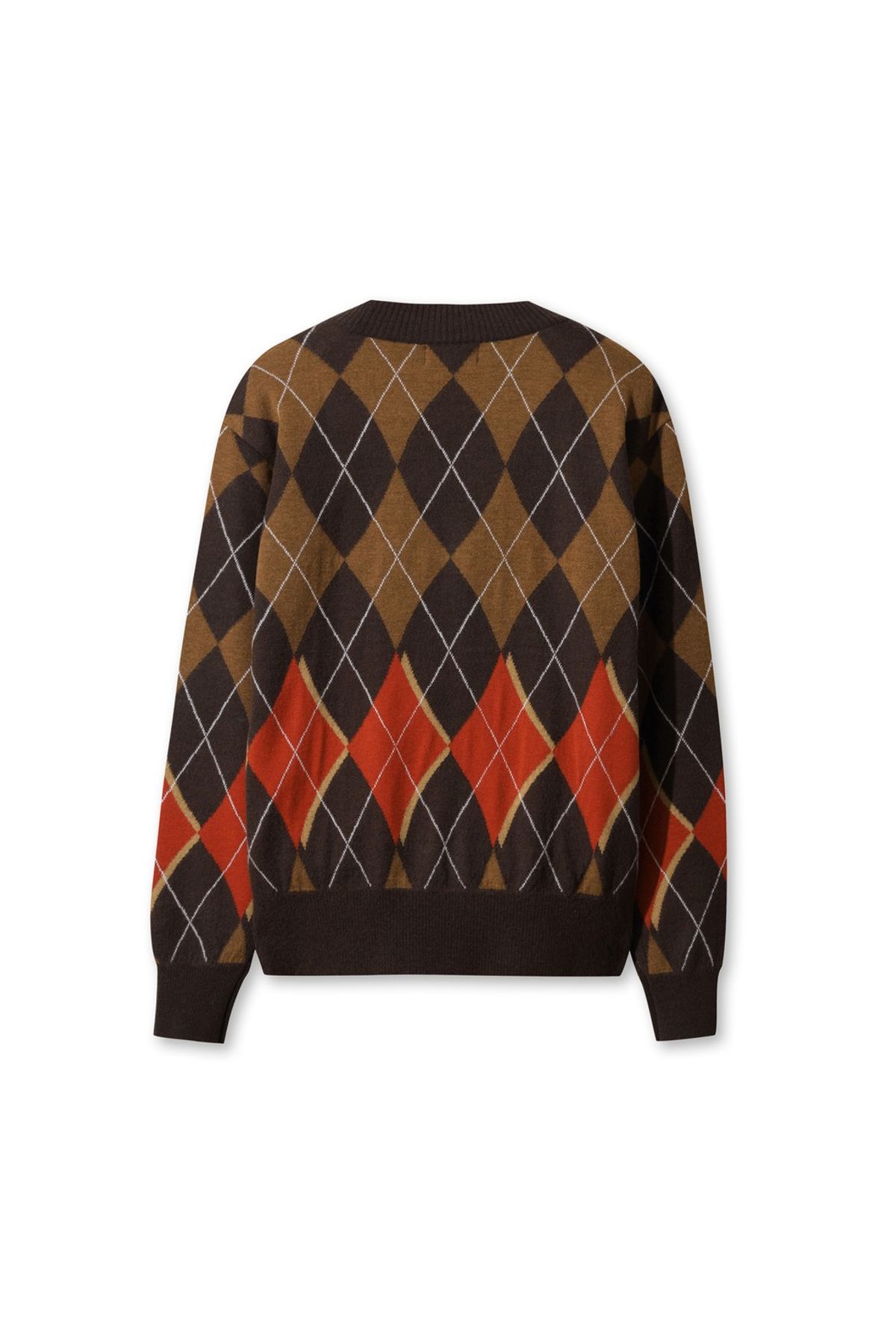 왁(WAAC) Women Argyle Knit Cardigan WWWAW25708BRX