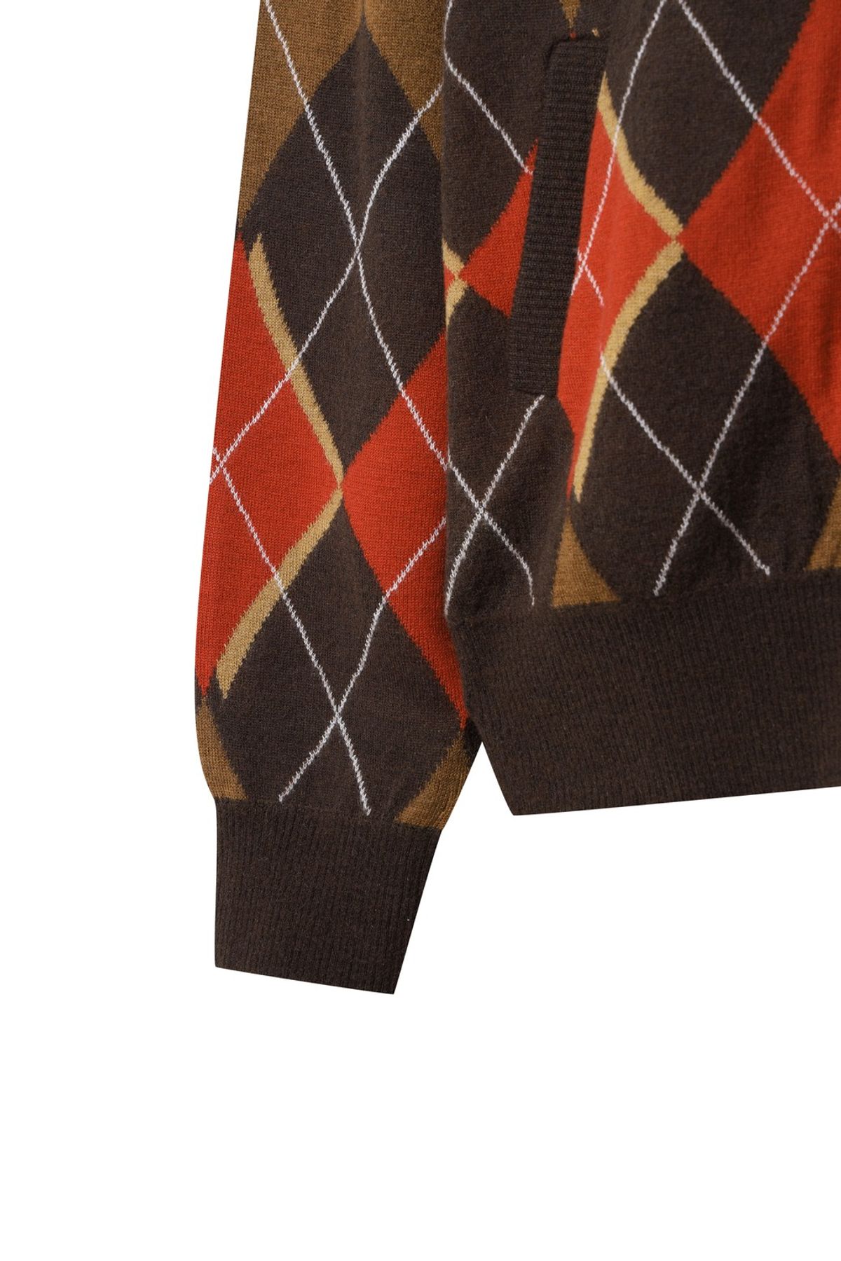왁(WAAC) Women Argyle Knit Cardigan WWWAW25708BRX