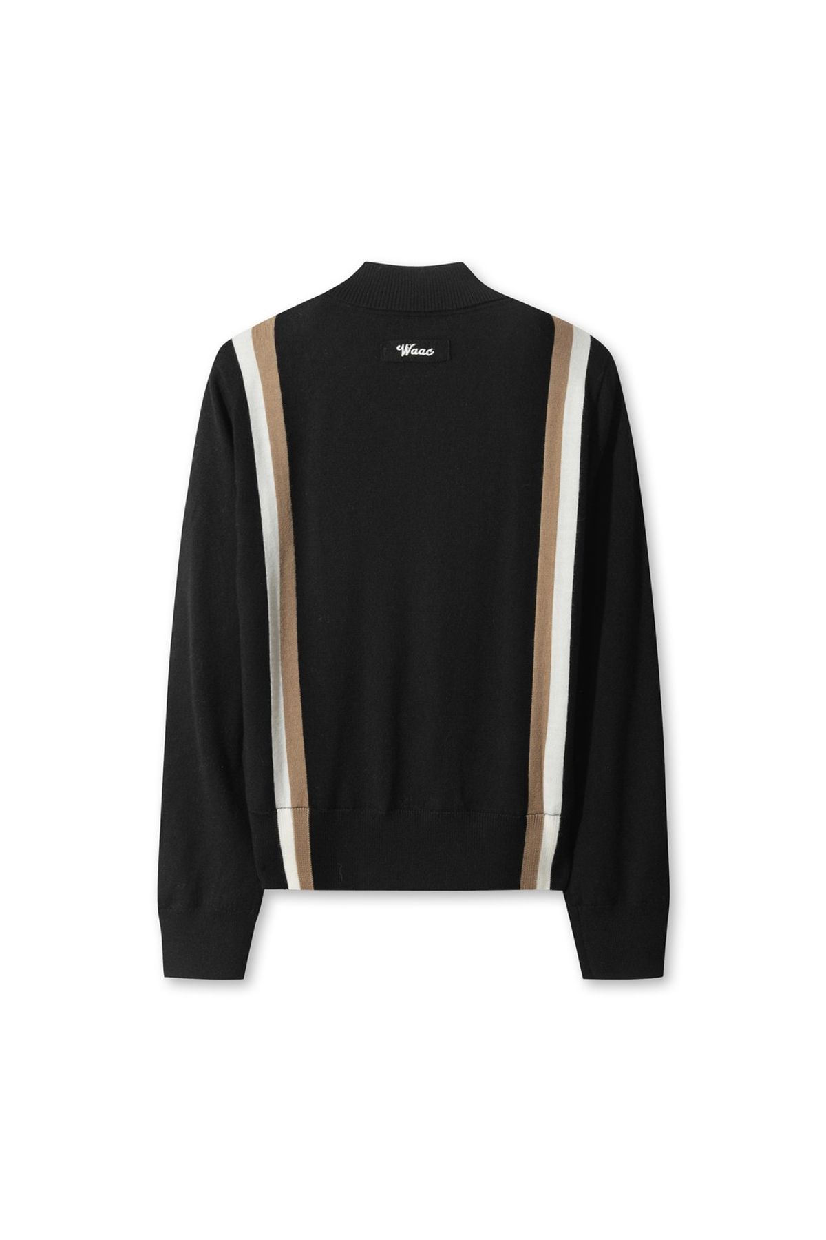 왁(WAAC) Women Cashfeel Stripe Collar Sweater WWWAW25703BKX