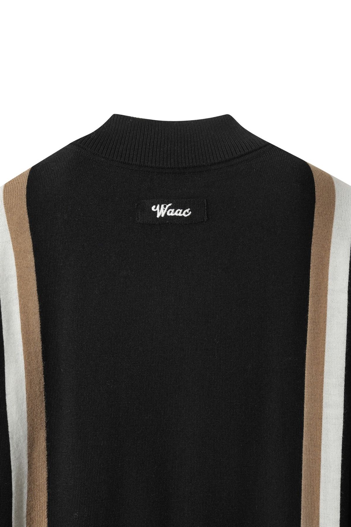 왁(WAAC) Women Cashfeel Stripe Collar Sweater WWWAW25703BKX
