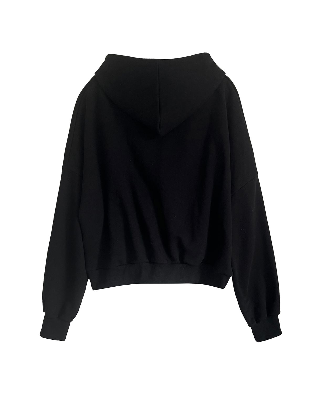 쏘씨(SAUCY) Eyelet hood jumper (Black)