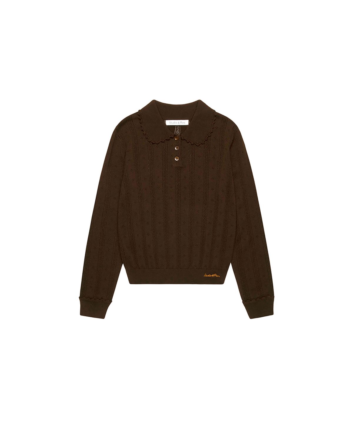 스튜디오앤파르크(STUDIO&PARC) Openwork Collar Wool Knit_Brown