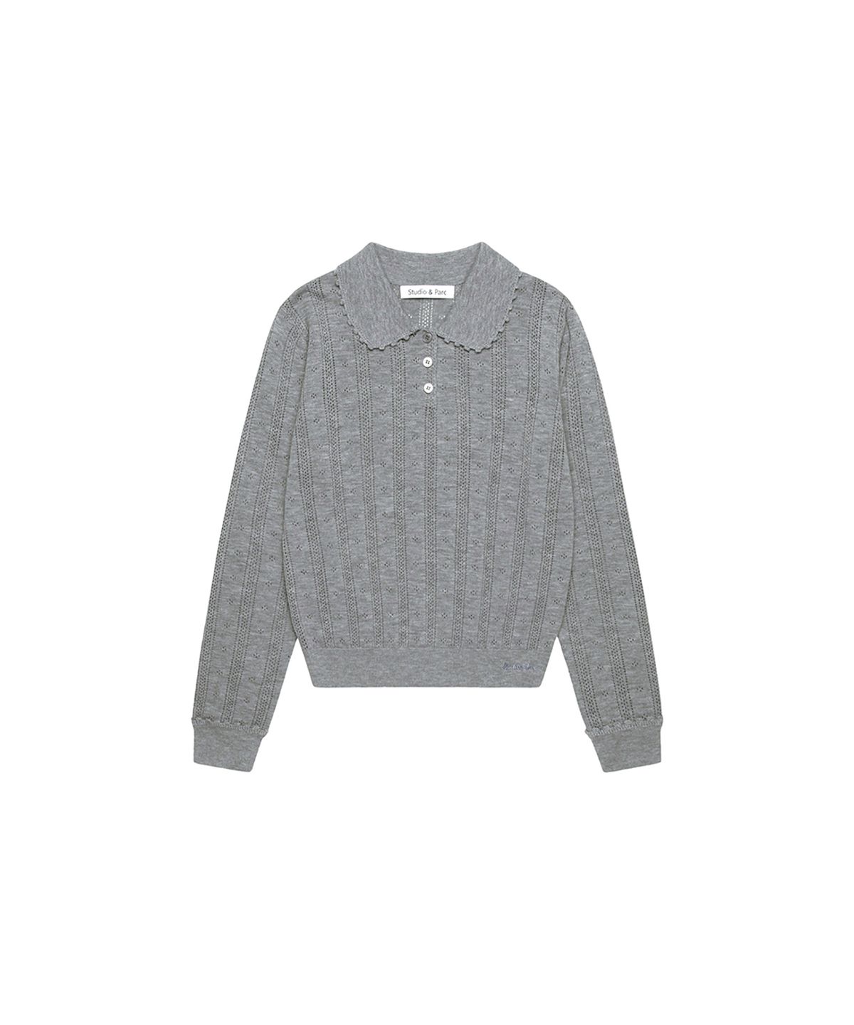 스튜디오앤파르크(STUDIO&PARC) Openwork Collar Wool Knit_Grey